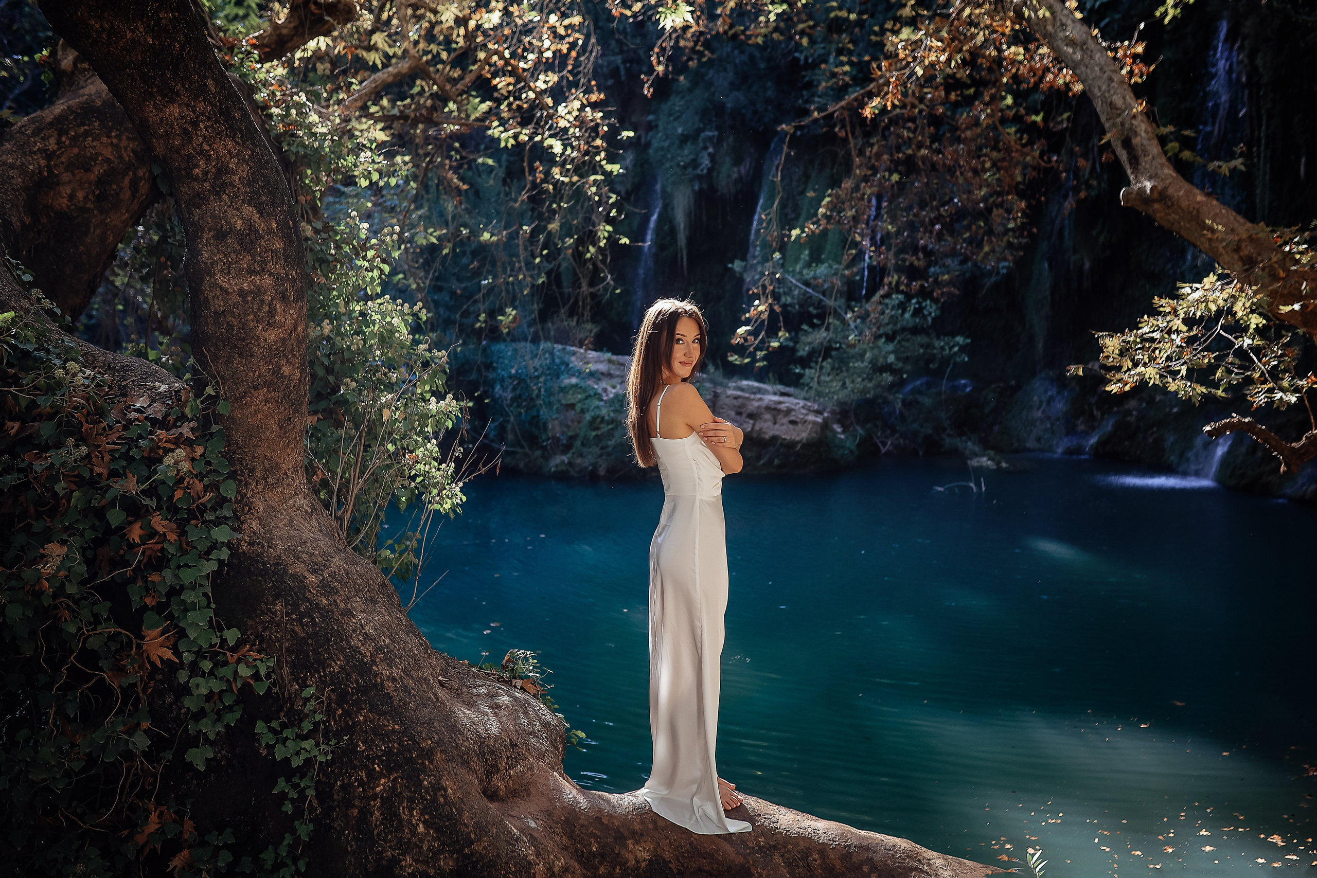 Photoshooting at Kurshunlu waterfall. Photographer in Turkey, Antalya, Kemer, Belek, Side, Kas, Fethiye