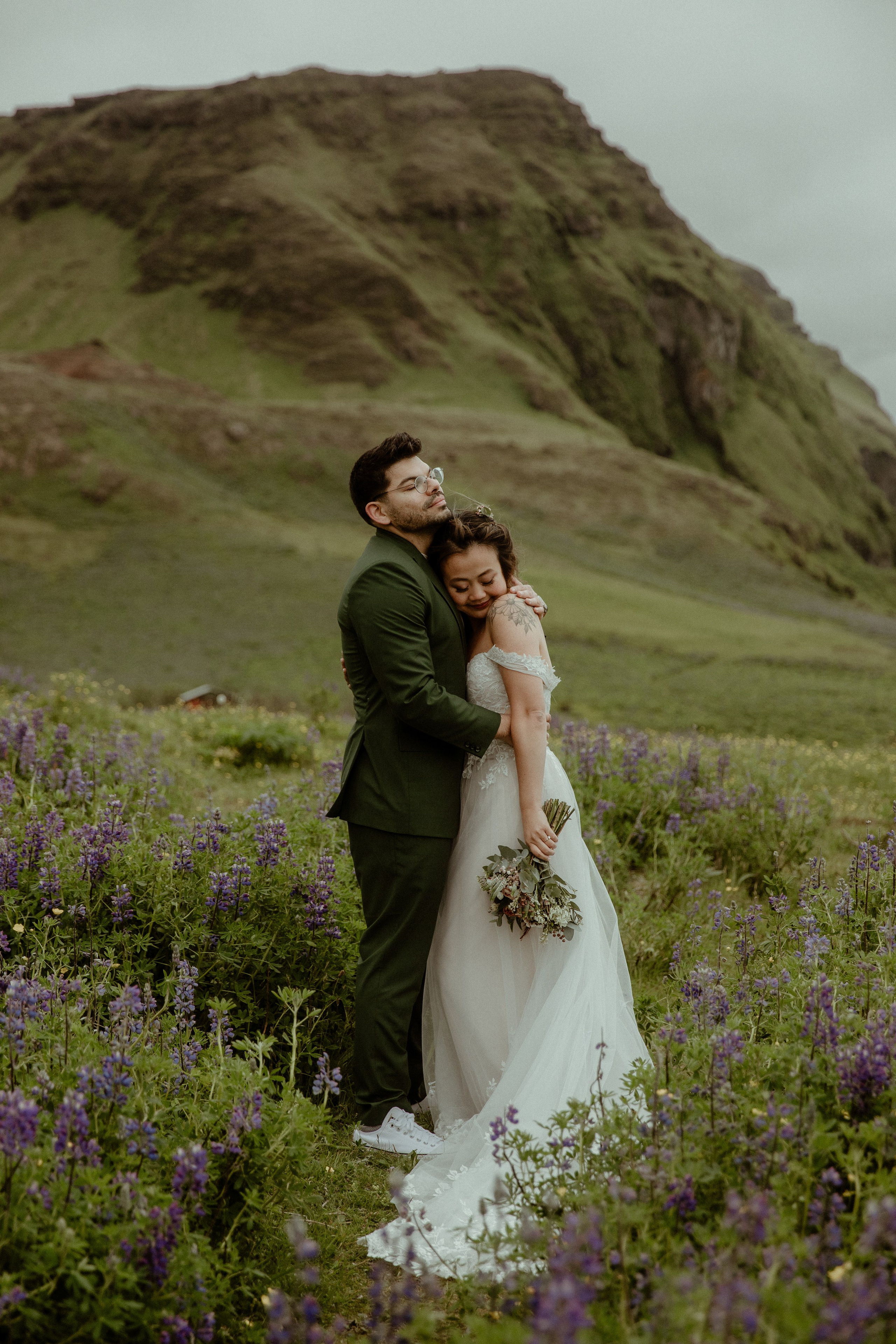 Elopement at Kvernufoss Waterfall. Iceland elopement photographer & videographer