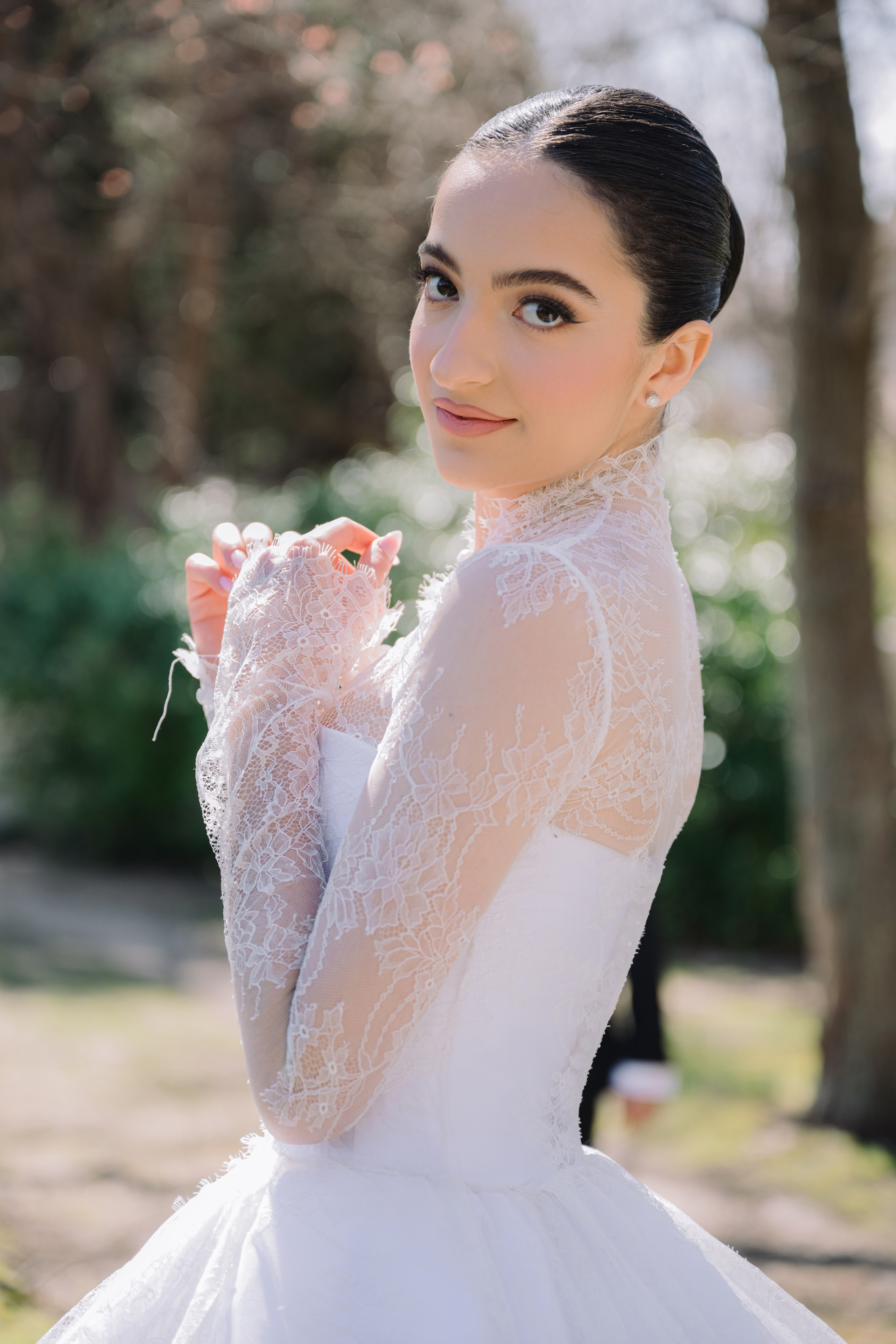 a woman in a white wedding dress