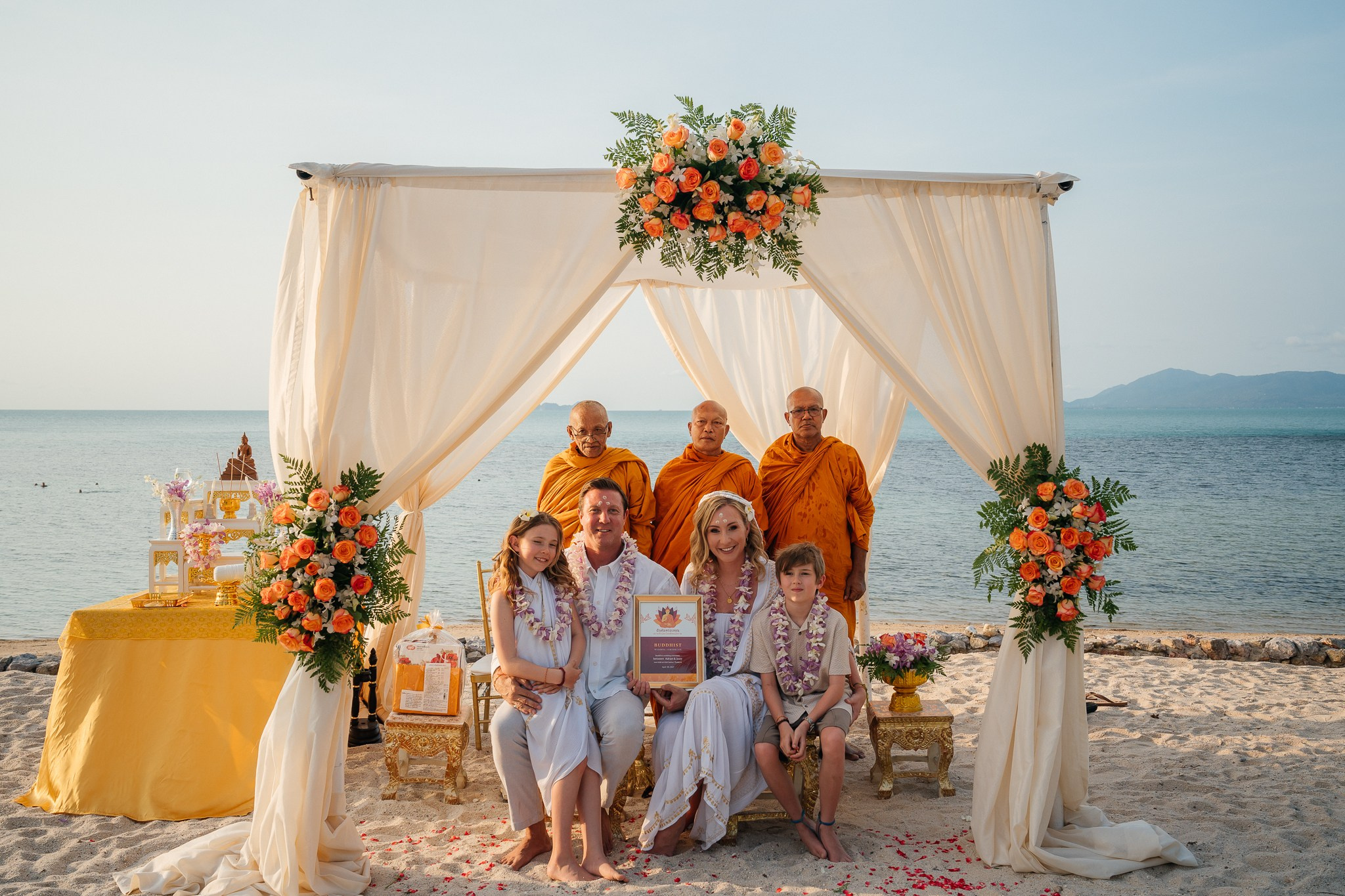 Buddhist ceremony. Wedding on Koh Samui, Thailand