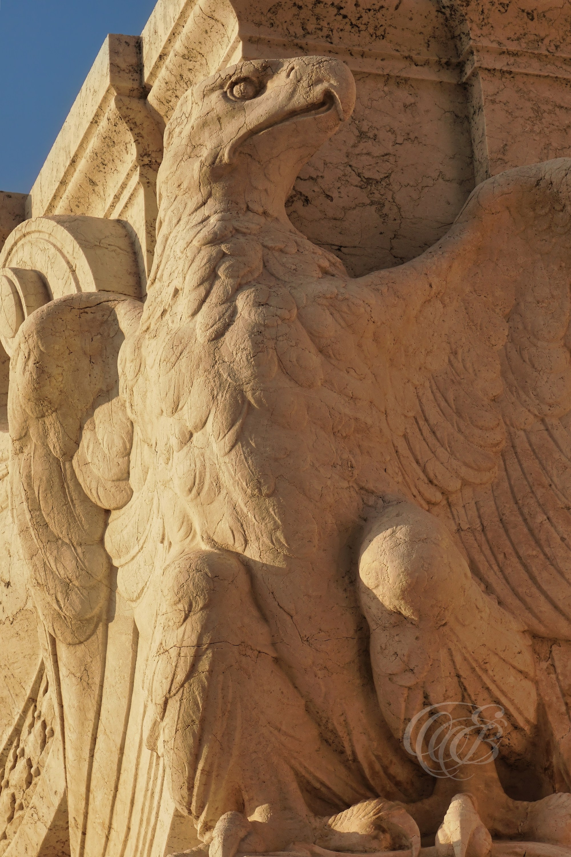 Rome, Italy – The Vittoriano Eagle Relief – Eduardo Bartoli Fine Art Photography – Photograph of the eagle relief on the Vittoriano monument in Rome, historic national landmark – Rome, Italy – The Vittoriano Eagle Relief – Eduardo Bartoli Fine Art Photography.