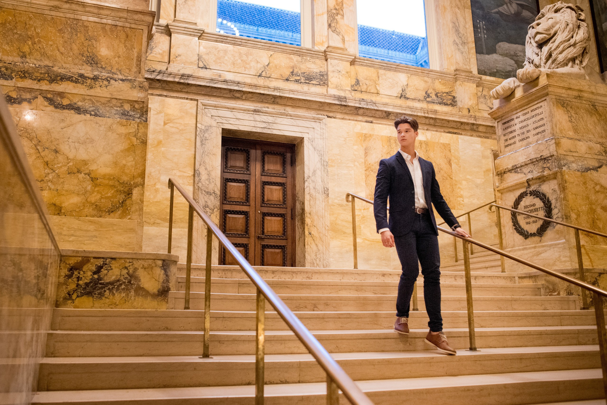 Capturing Boston’s Essence: John’s Photoshoot at Boston Public Library. Wedding photographer in Orlando, Boston & New York Anderson Marques
