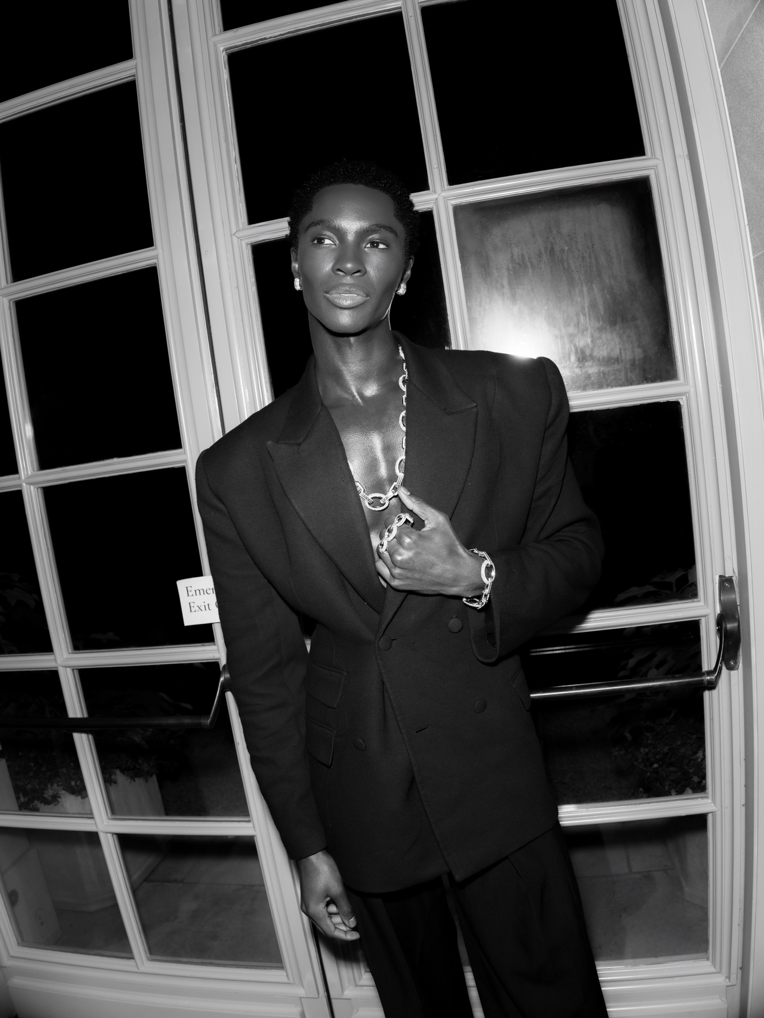 Black-and-white portrait of man in suit – editorial event photography