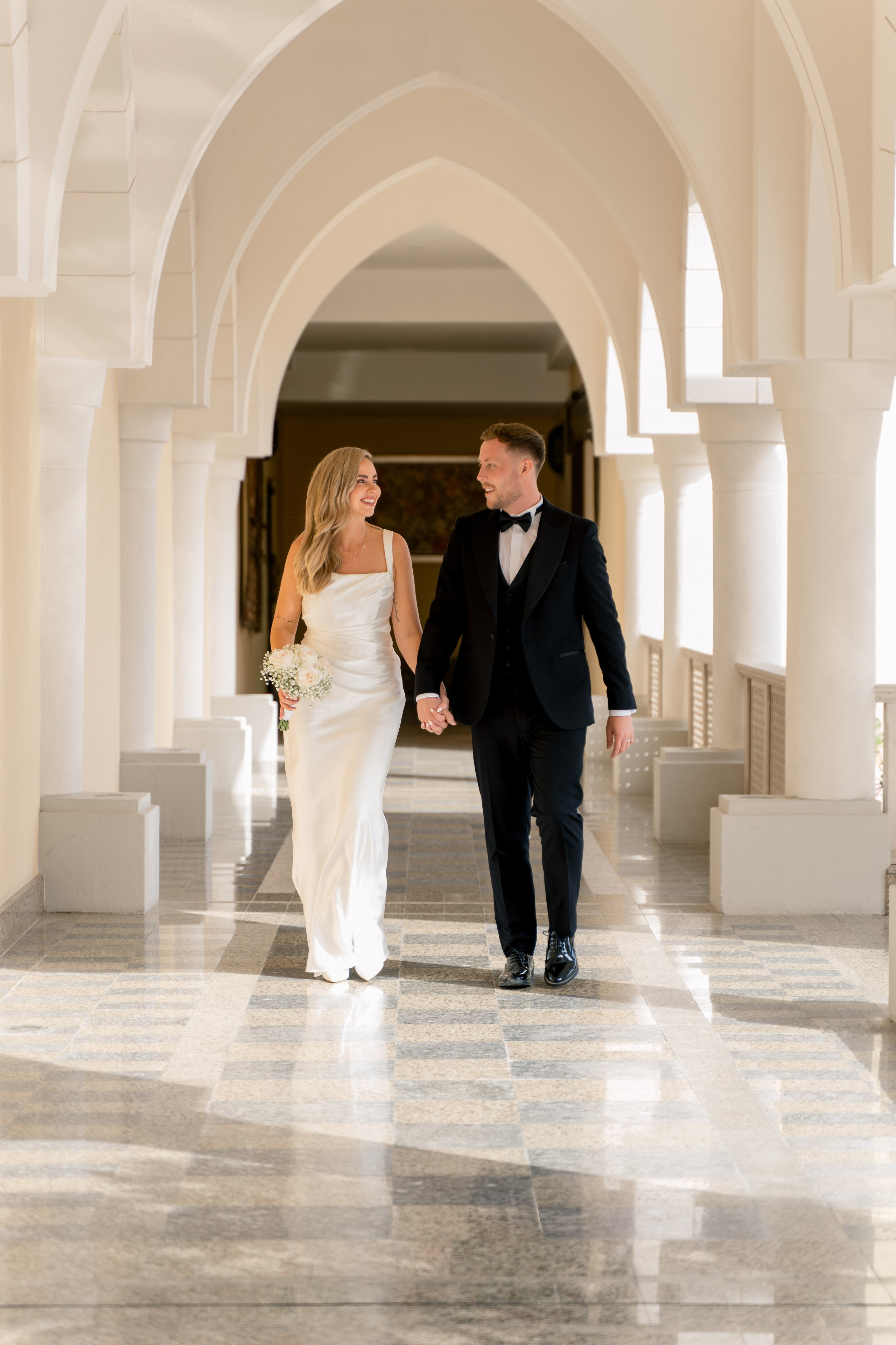 Pre-wedding photoshoot in Abu Dhabi at sunset golden hour