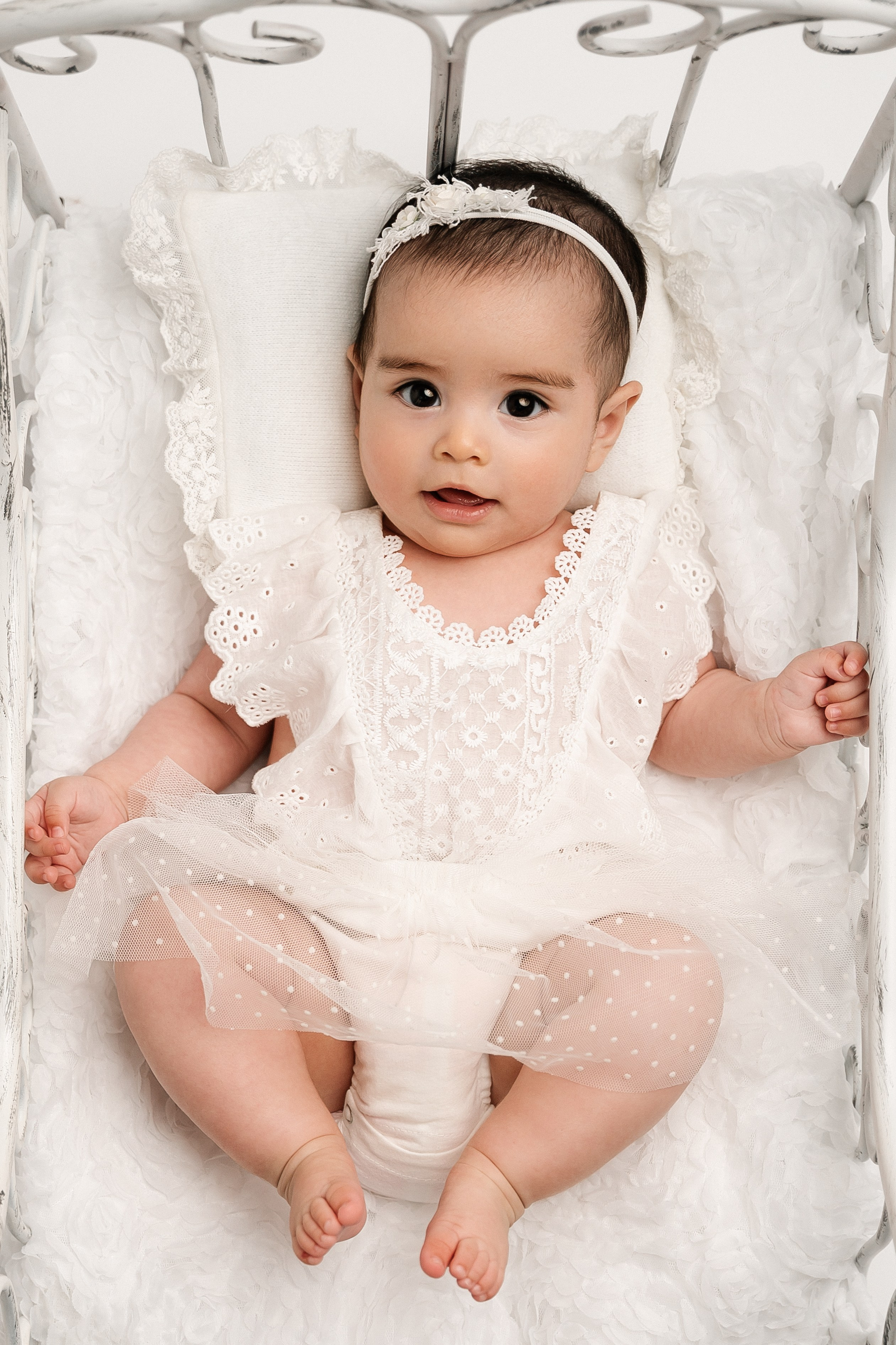 A studio milestone session for 5 months old baby Alejandra and her beautiful family❤️. Newborn and family photographer. Hills District. Sydney