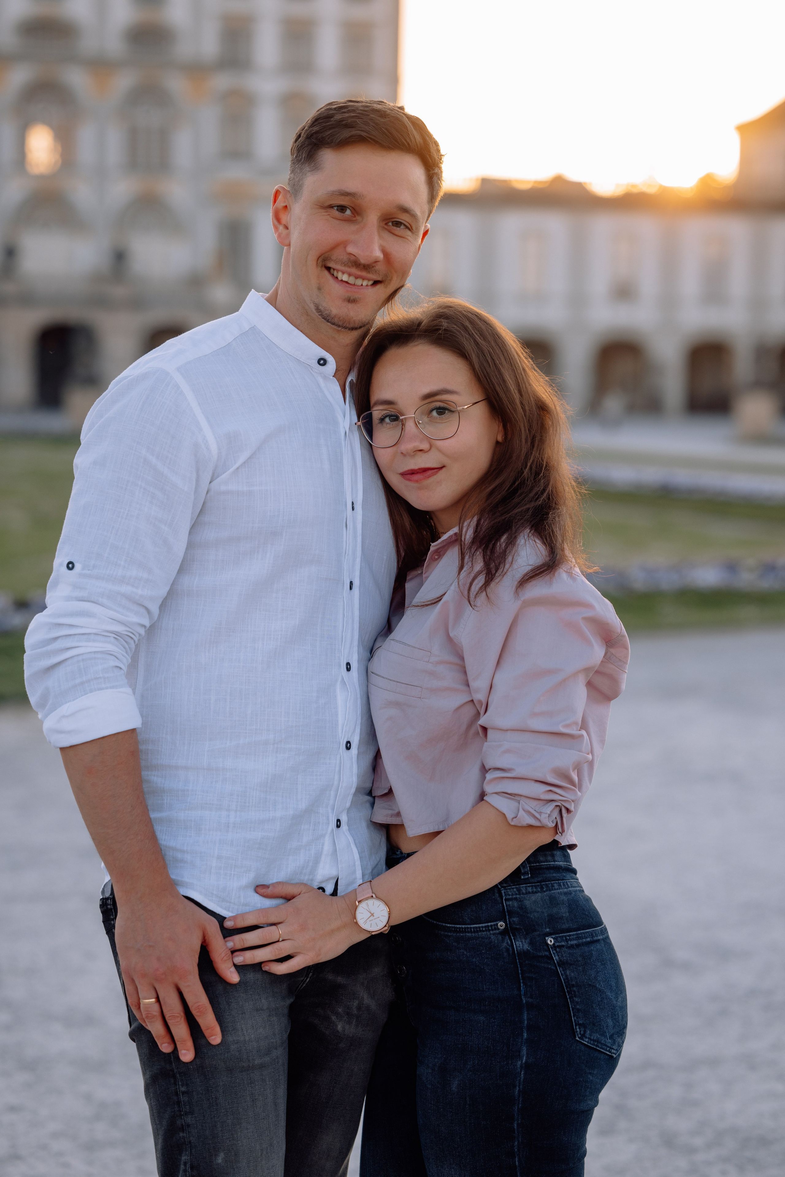 Schloss Nymphenburg: Mama, Papa und ein süßes Mädchen. Hochzeitsfotograf München Taufe Familienfotograf Tanja Mauke