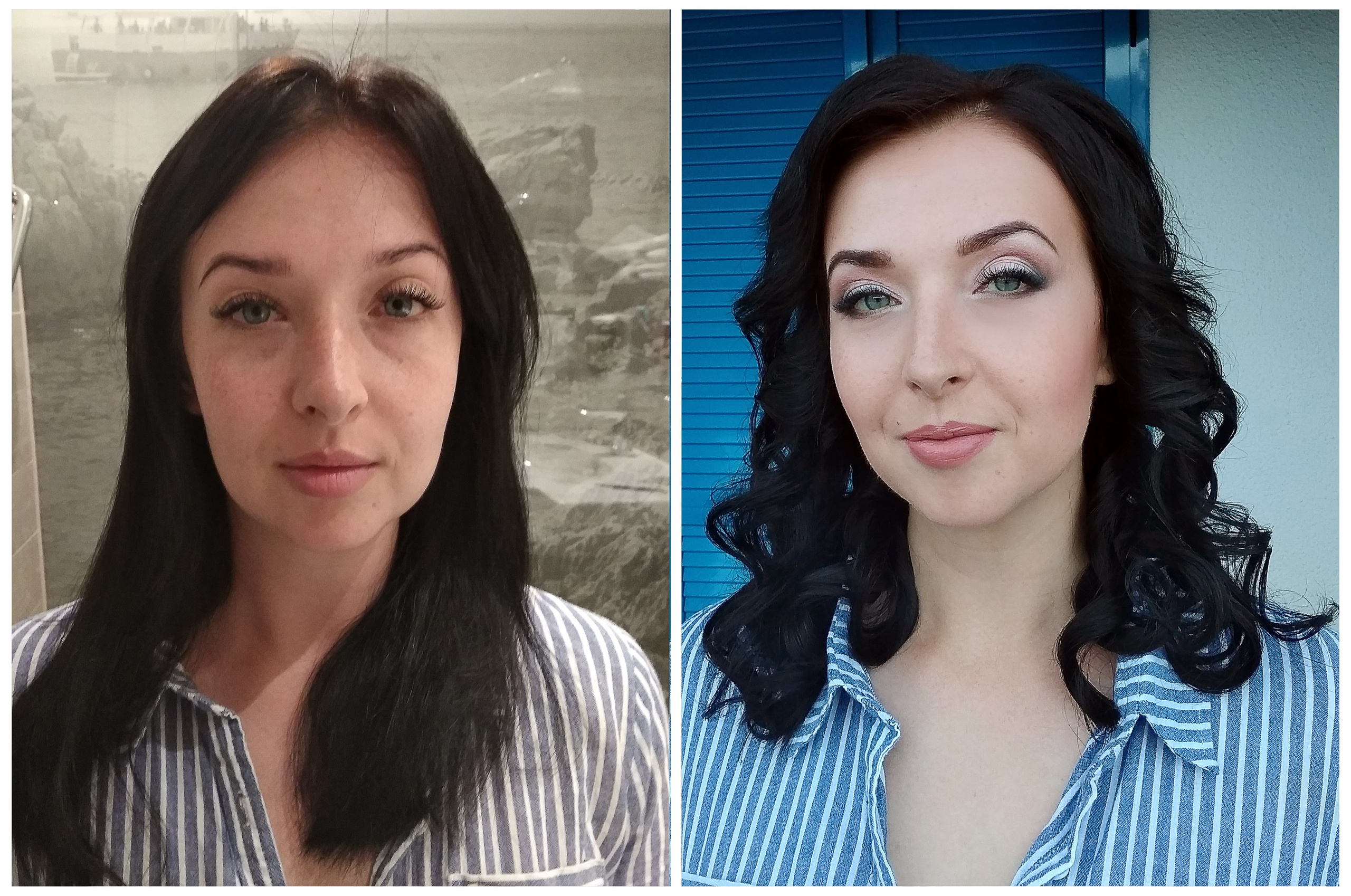 Before/after makeup in Montenegro. Makeup artist and hairdresser in Montenegro Nadia Lia