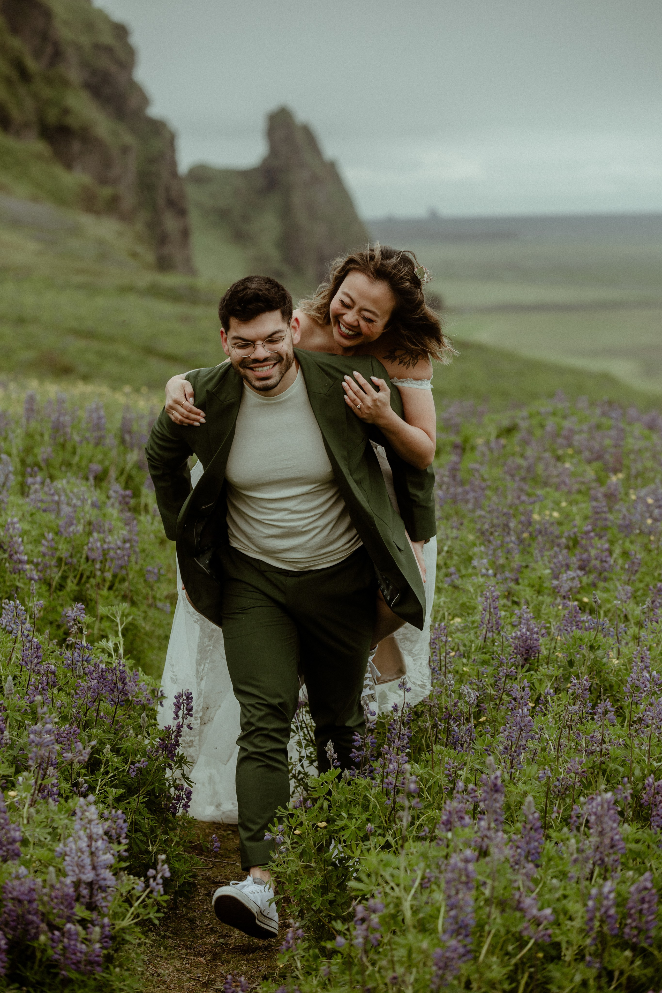 Elopement at Kvernufoss Waterfall. Iceland elopement photographer & videographer