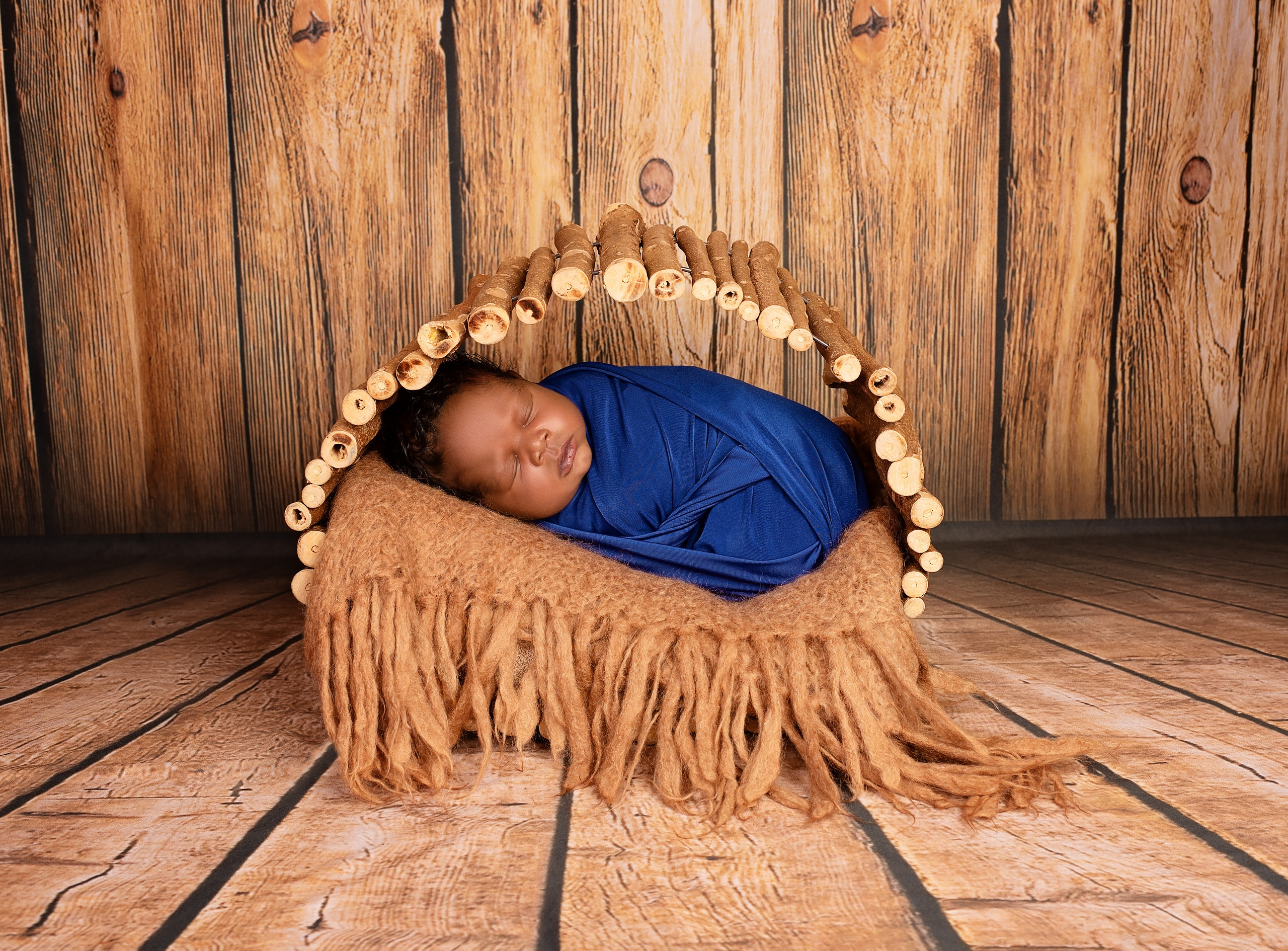 Blues wrap African baby boy newborn photo shoot Mombasa Kenya