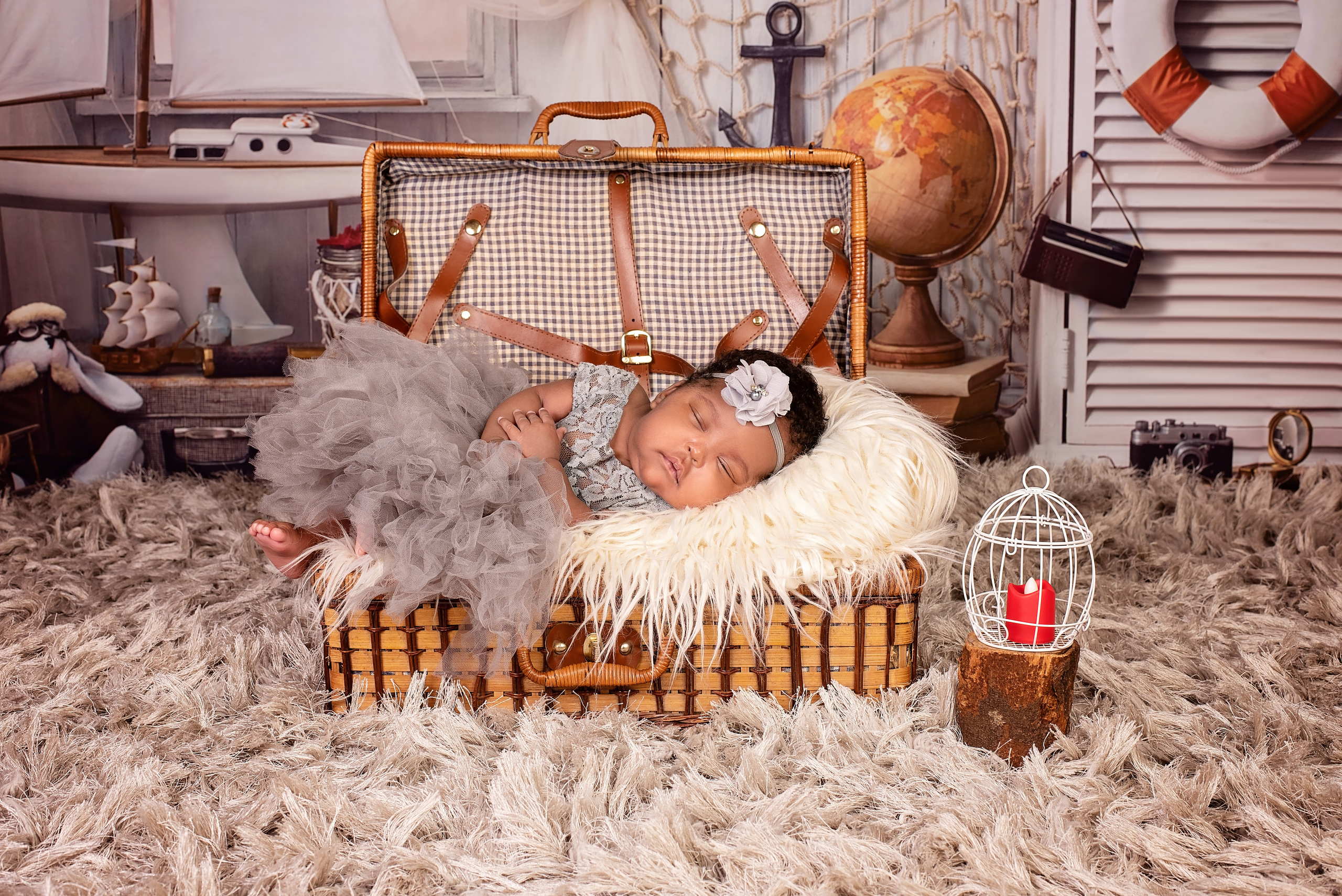 Black newborn baby girl in suet case Nairobi Kenya