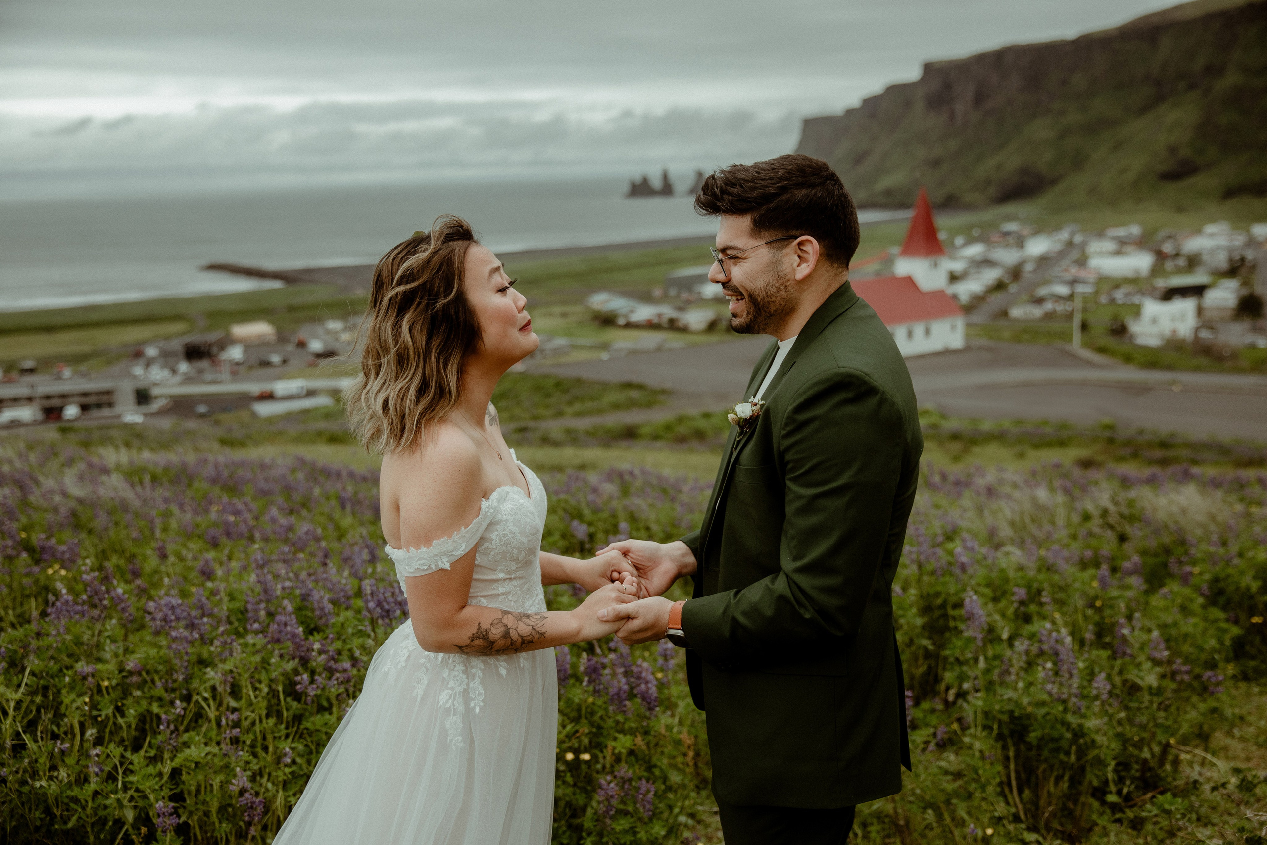 Elopement at Kvernufoss Waterfall. Iceland elopement photographer & videographer