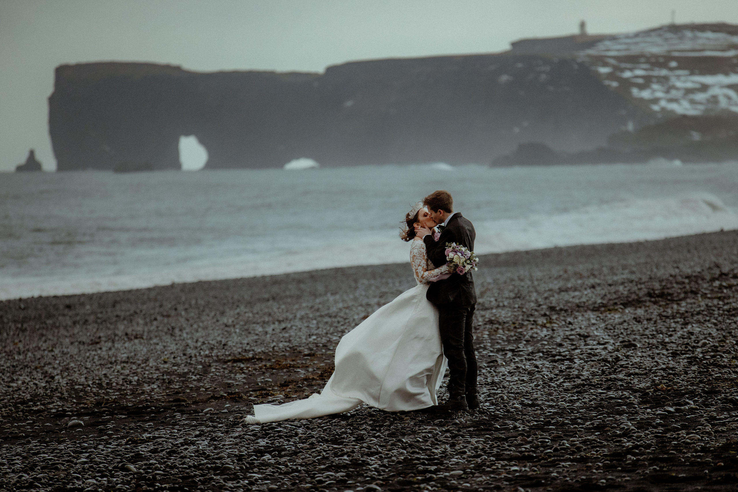 Snowy Elopement in Iceland. Iceland elopement photographer & videographer