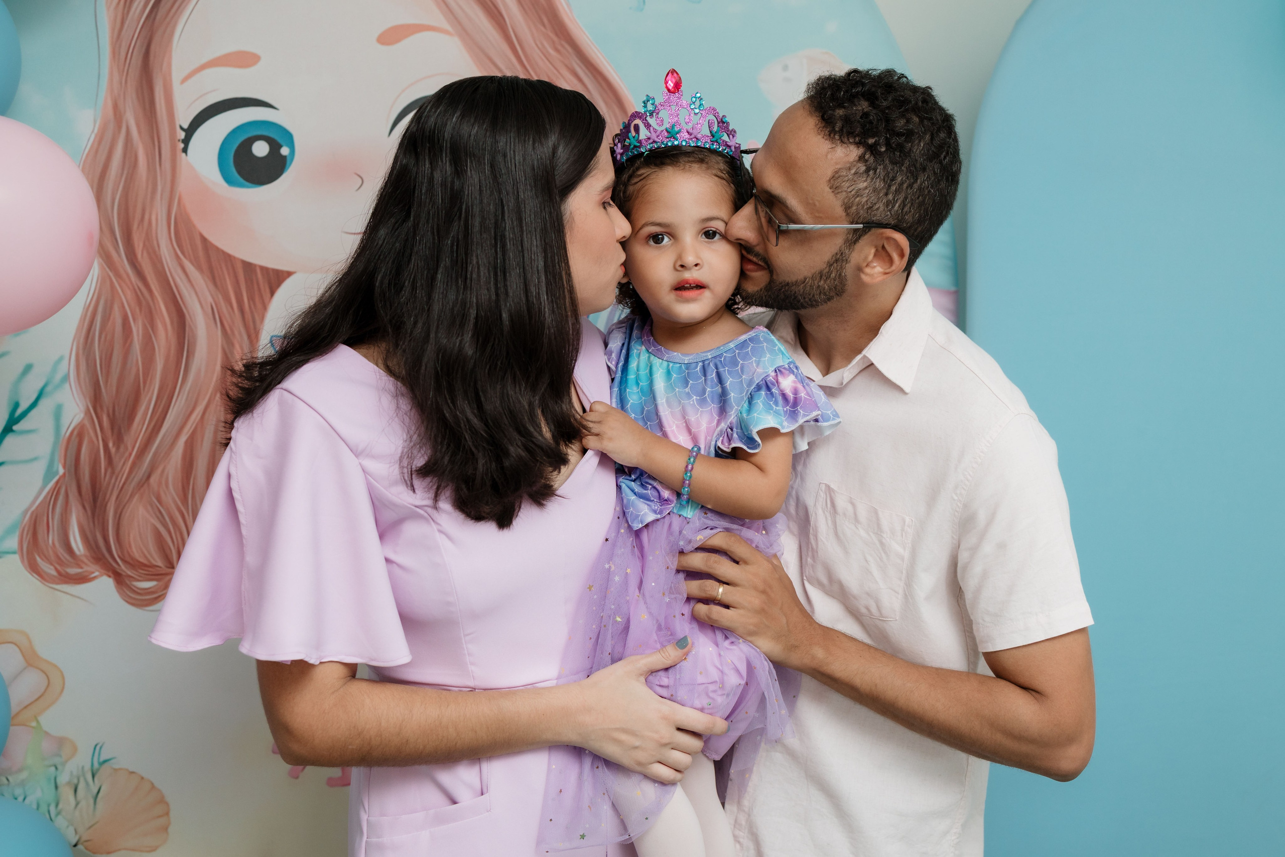 Família reunida para a foto do bolo