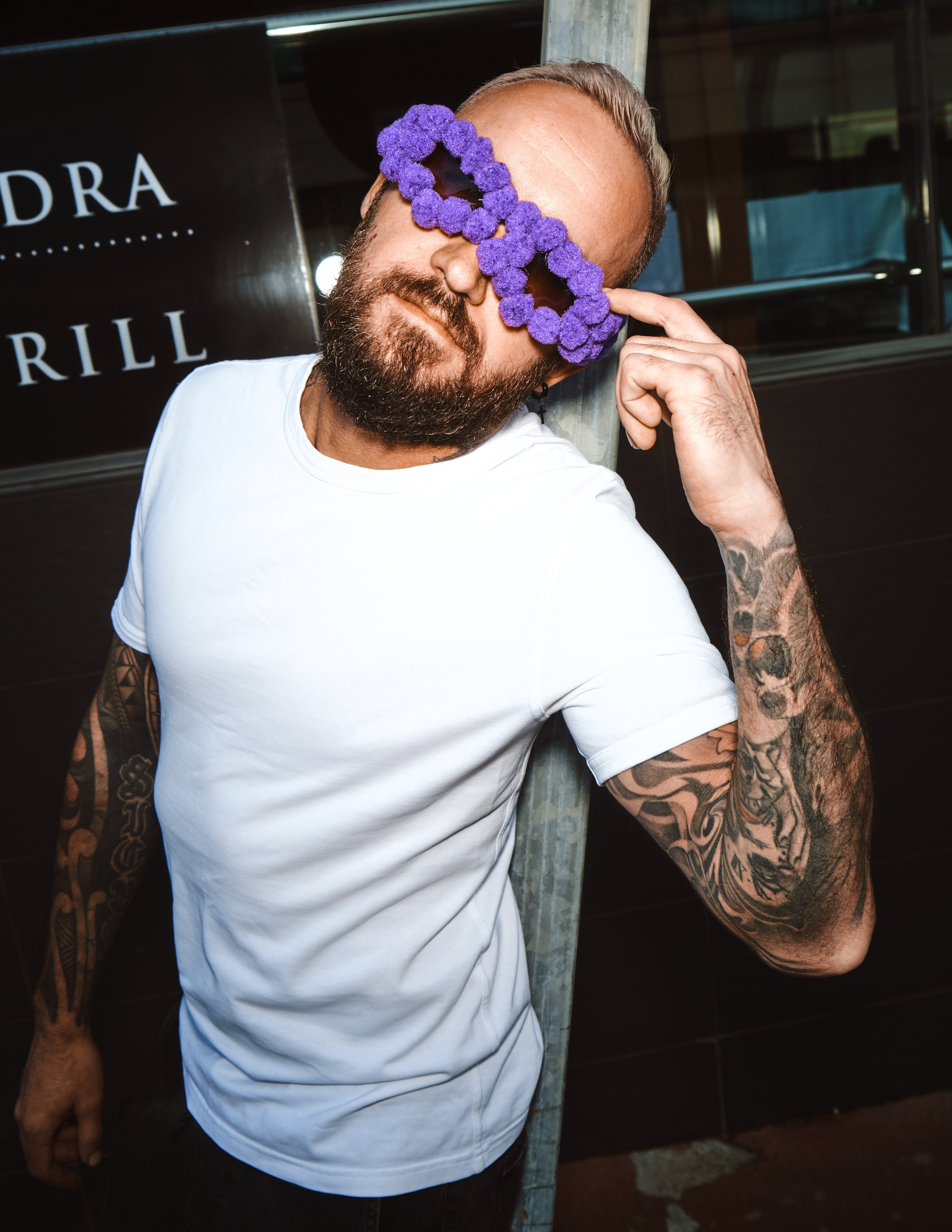 Street photography with flash light in the industrial area of Torrevieja, Alicante