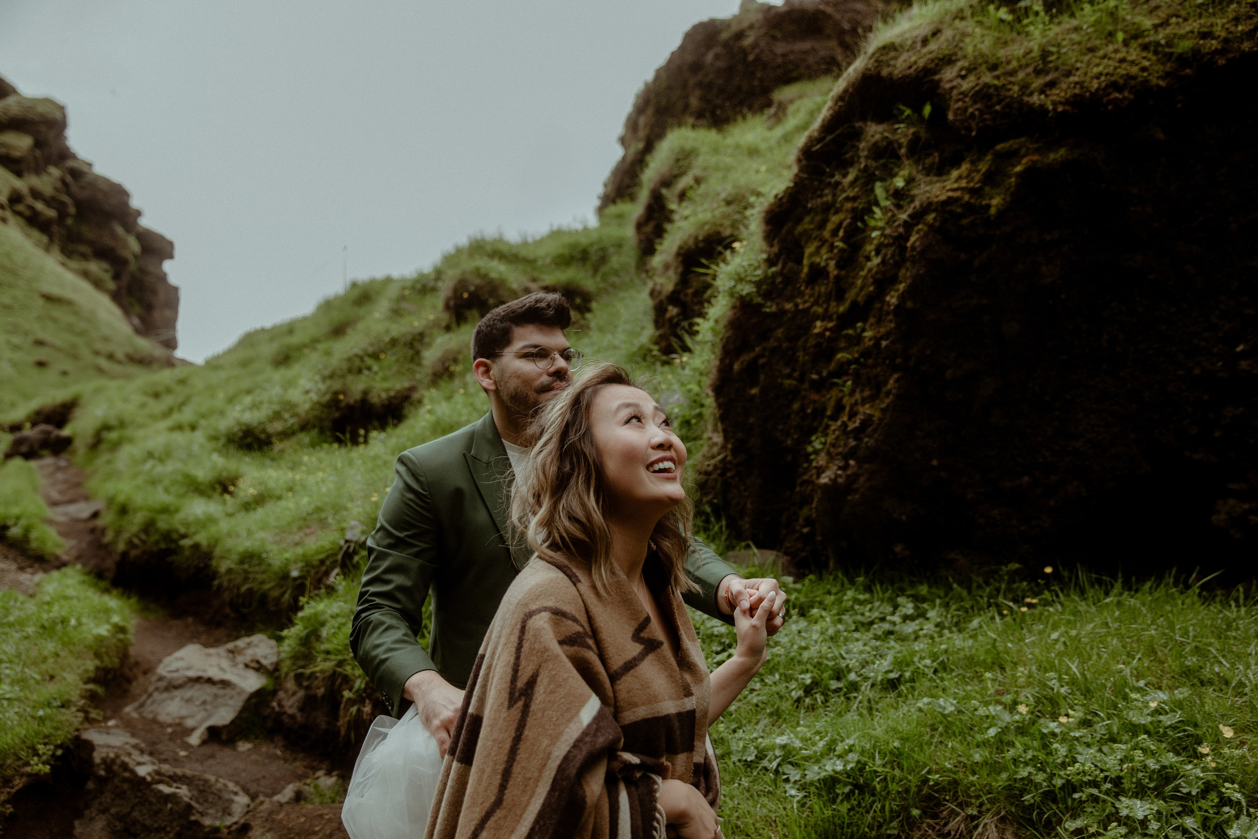 Elopement at Kvernufoss Waterfall. Iceland elopement photographer & videographer