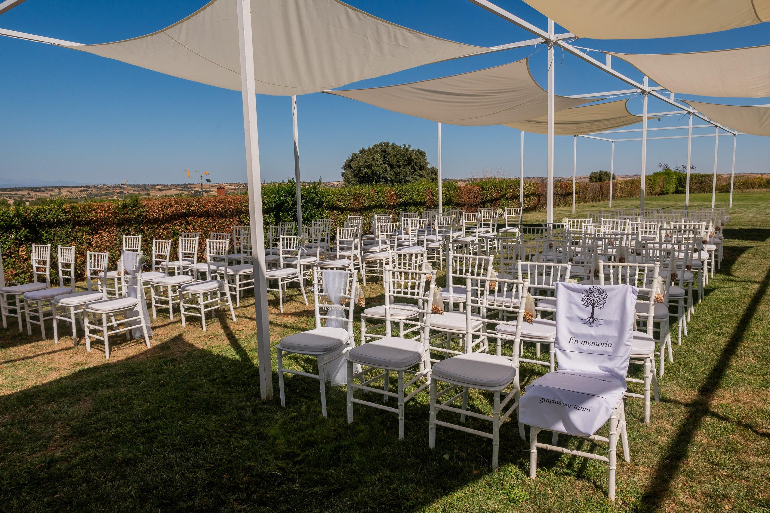 Zona ceremonia boda Finca Valdetrigos Madrid septiembre 2026