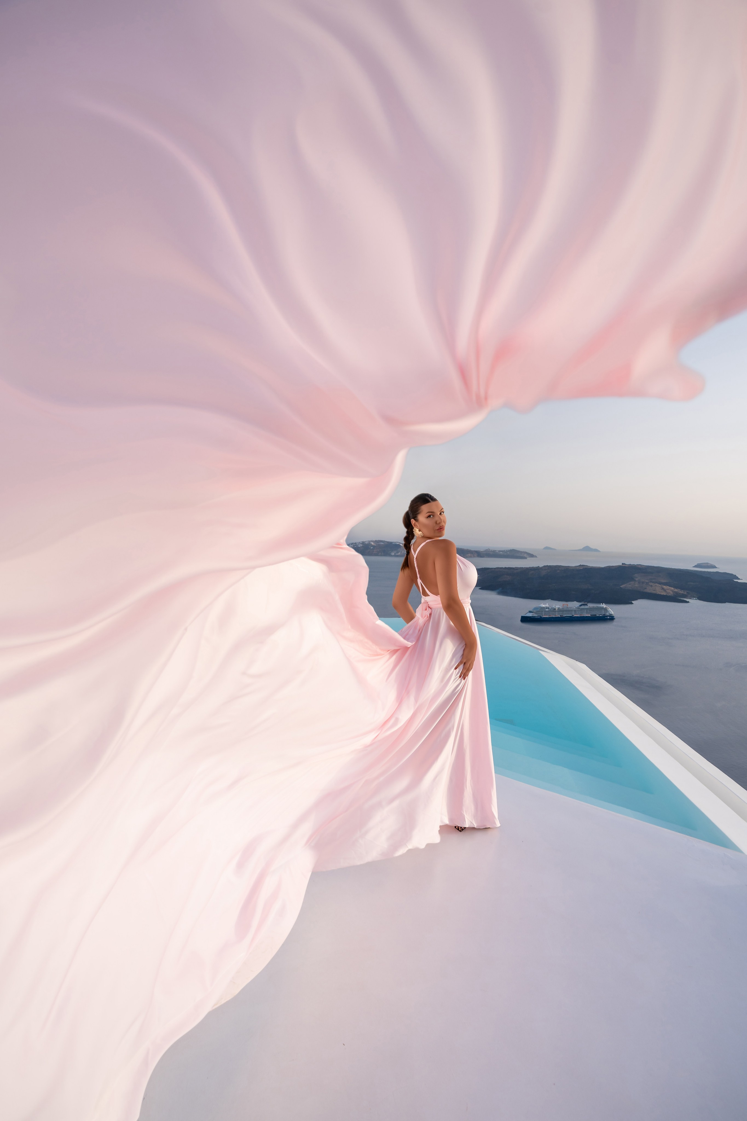 séance photo à Santorin