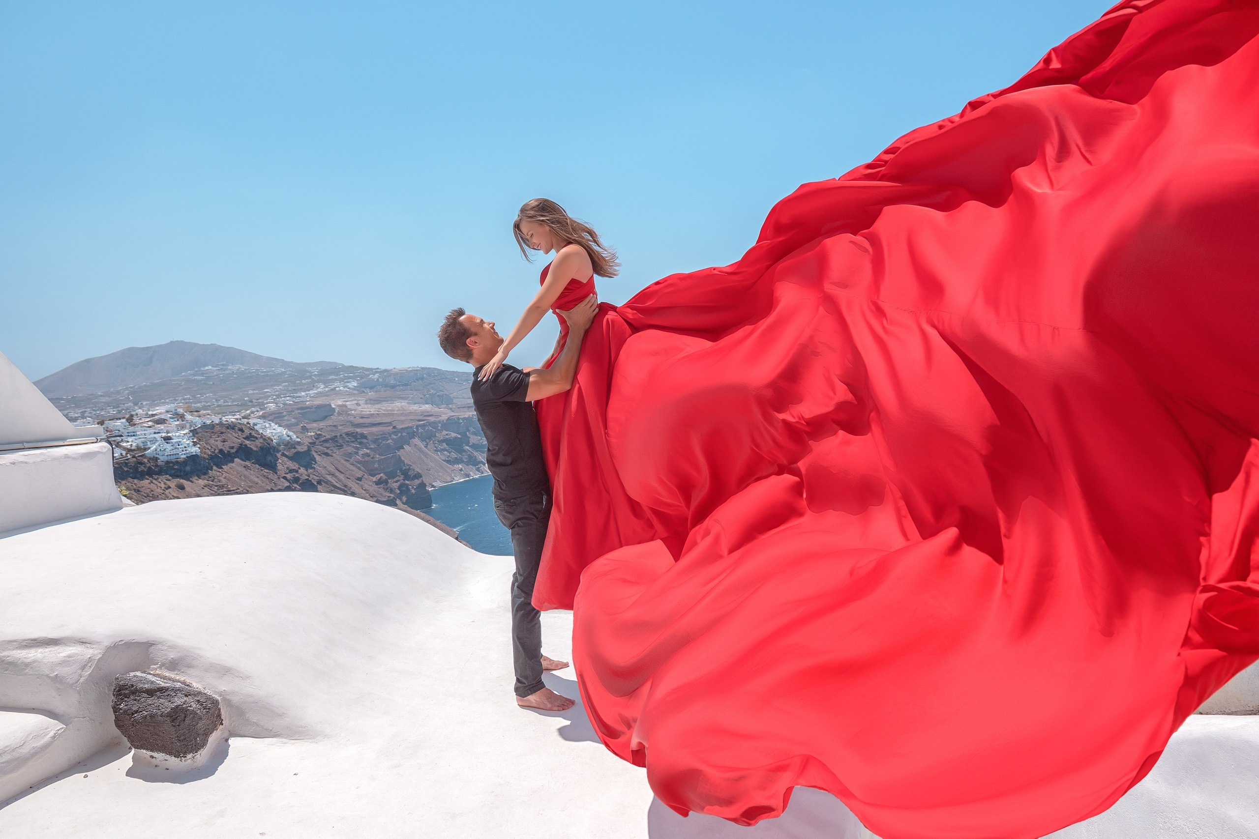 Photoshoot locations in Santorini, photo by SokoLOVE. Photographer in Santorini SokoLOVE Alex| Flying Dress Santorini