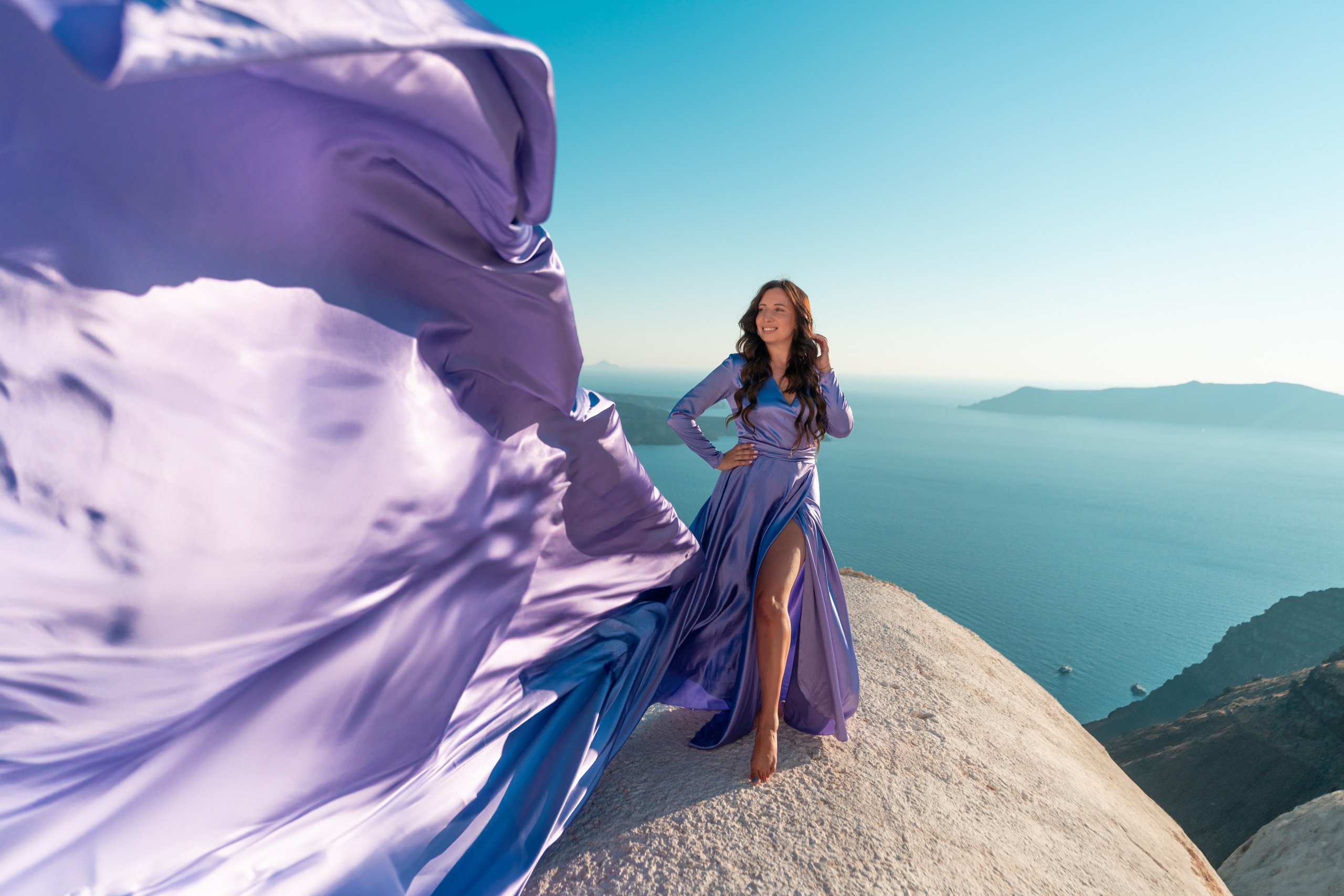 Photoshoot locations in Santorini, photo by SokoLOVE. Photographer in Santorini SokoLOVE Alex| Flying Dress Santorini