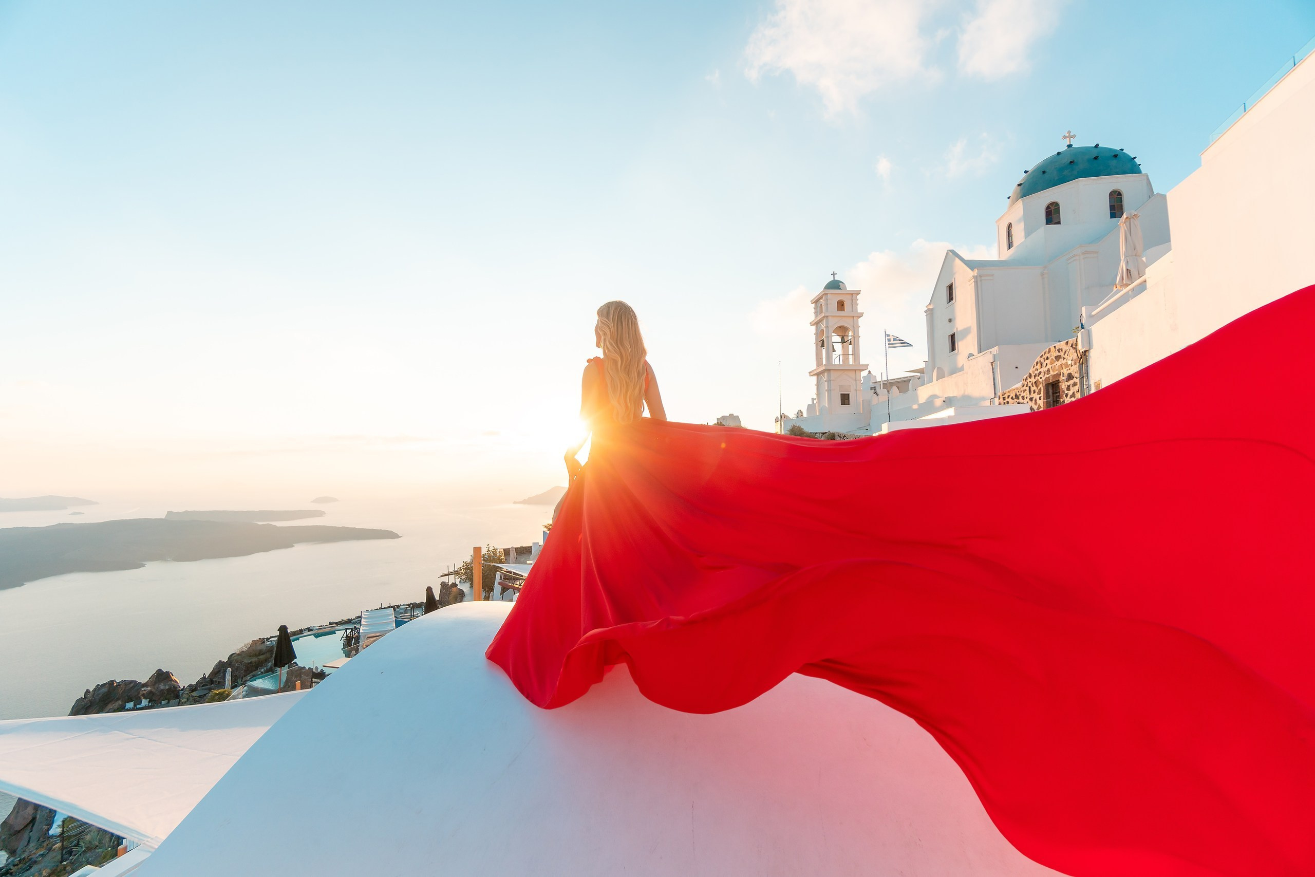 Photoshoot locations in Santorini, photo by SokoLOVE. Photographer in Santorini SokoLOVE Alex| Flying Dress Santorini
