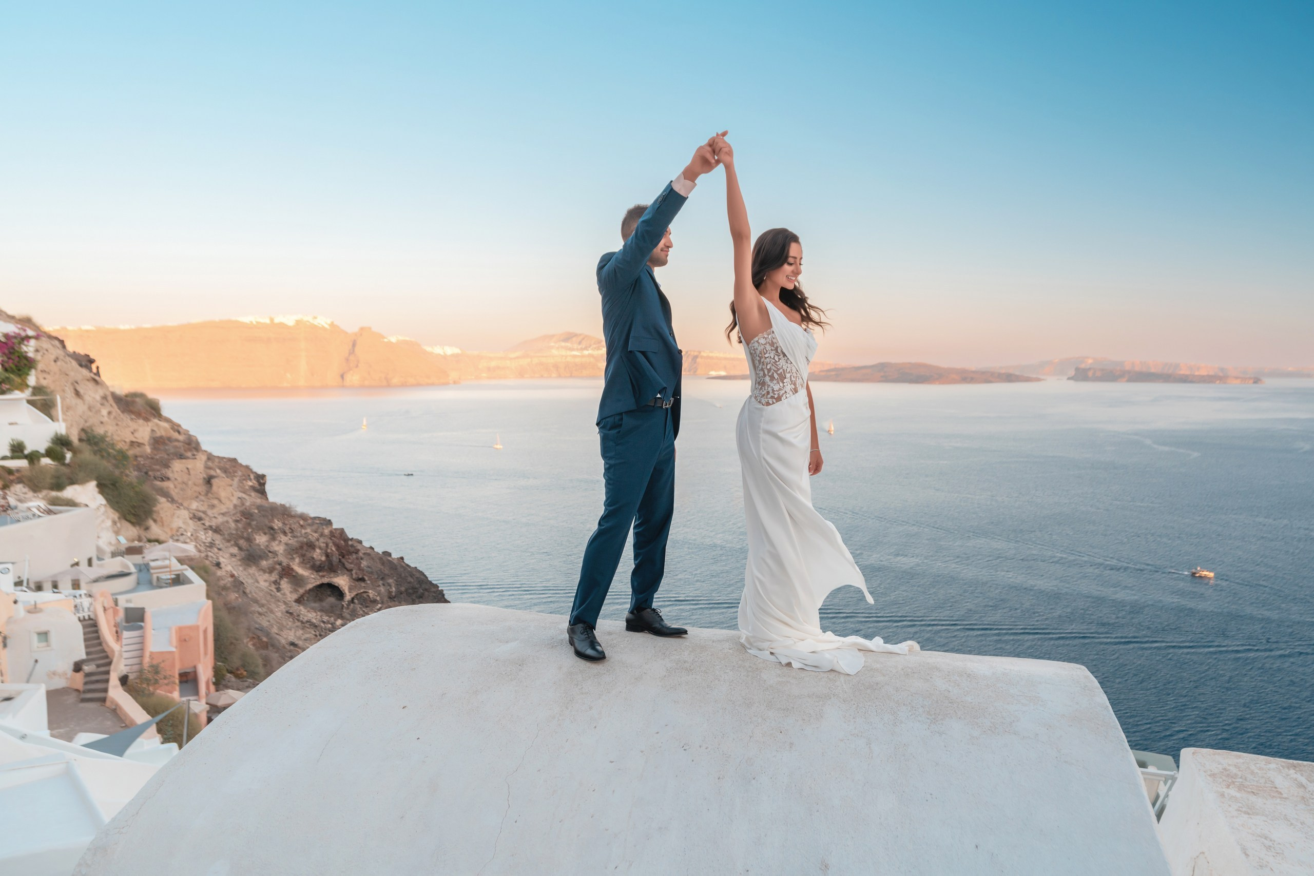 She Said Yes in Santorini! Magical Marriage Proposal | Sokolove Photography. Photographer in Santorini SokoLOVE Alex| Flying Dress Santorini