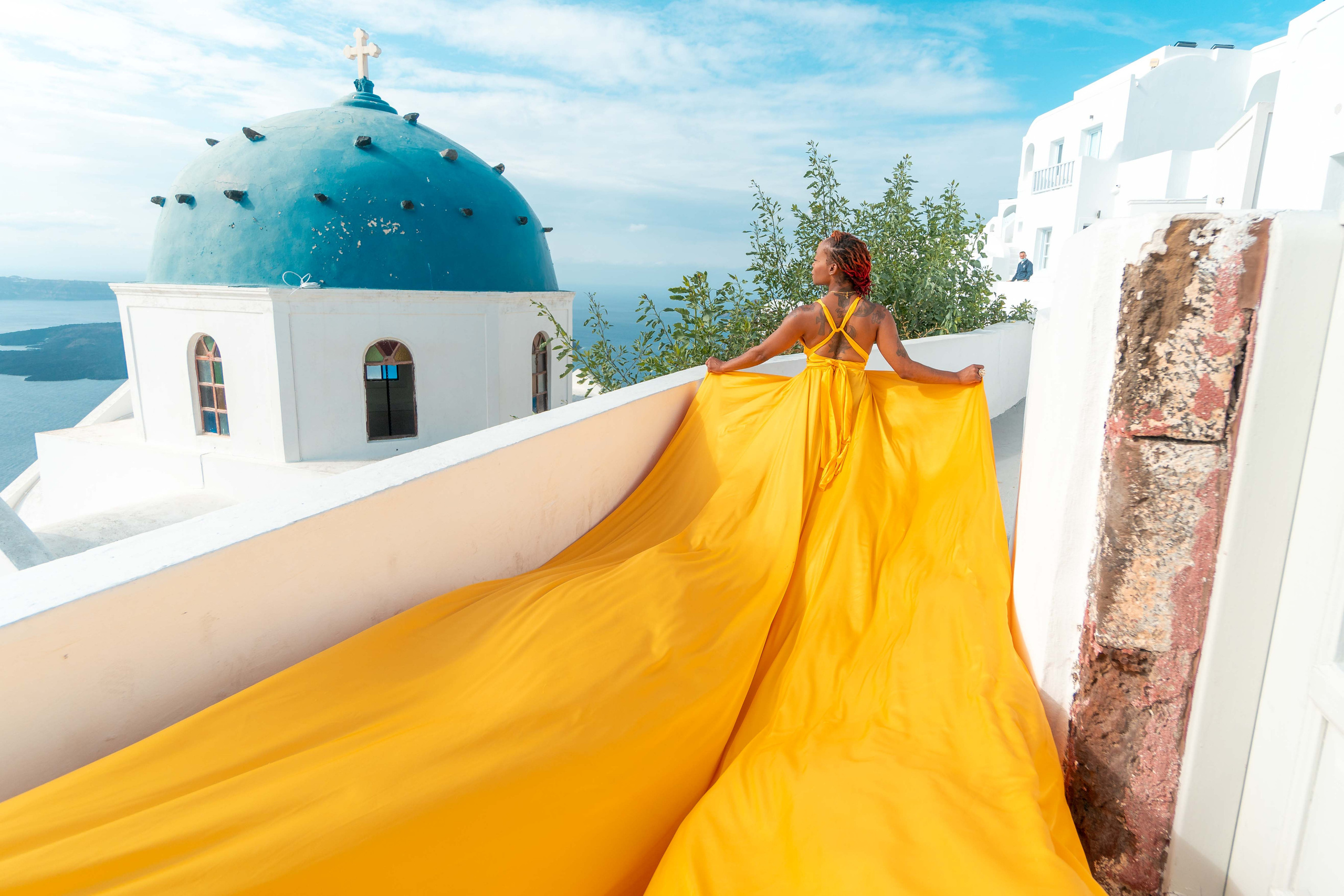 Robe Volante Jaune Dos Nu