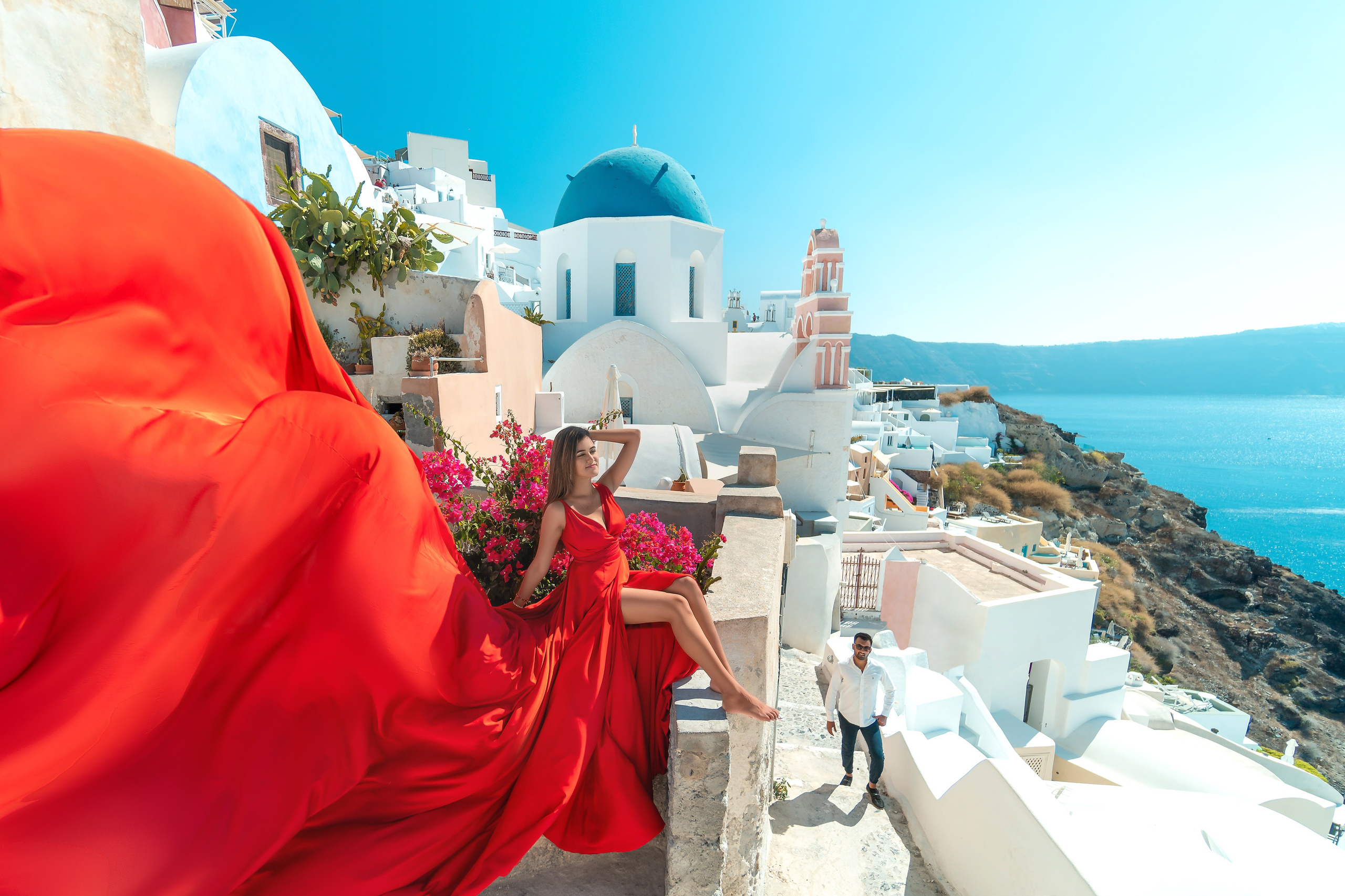Red Flying Dress Santorini. Flying Dress Santorini Photographer | SokoLOVE — Book 2026