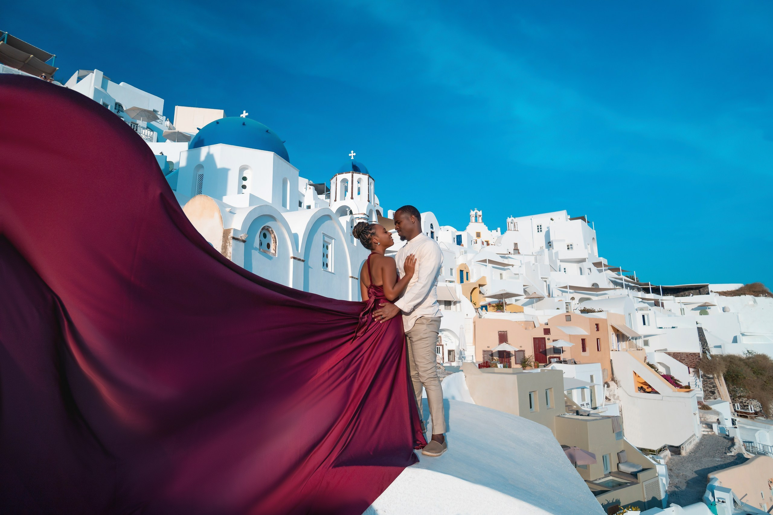 “Enchanting Sunset in Oia — Captivating Santorini Photo Collection”. Photographer in Santorini SokoLOVE Alex| Flying Dress Santorini