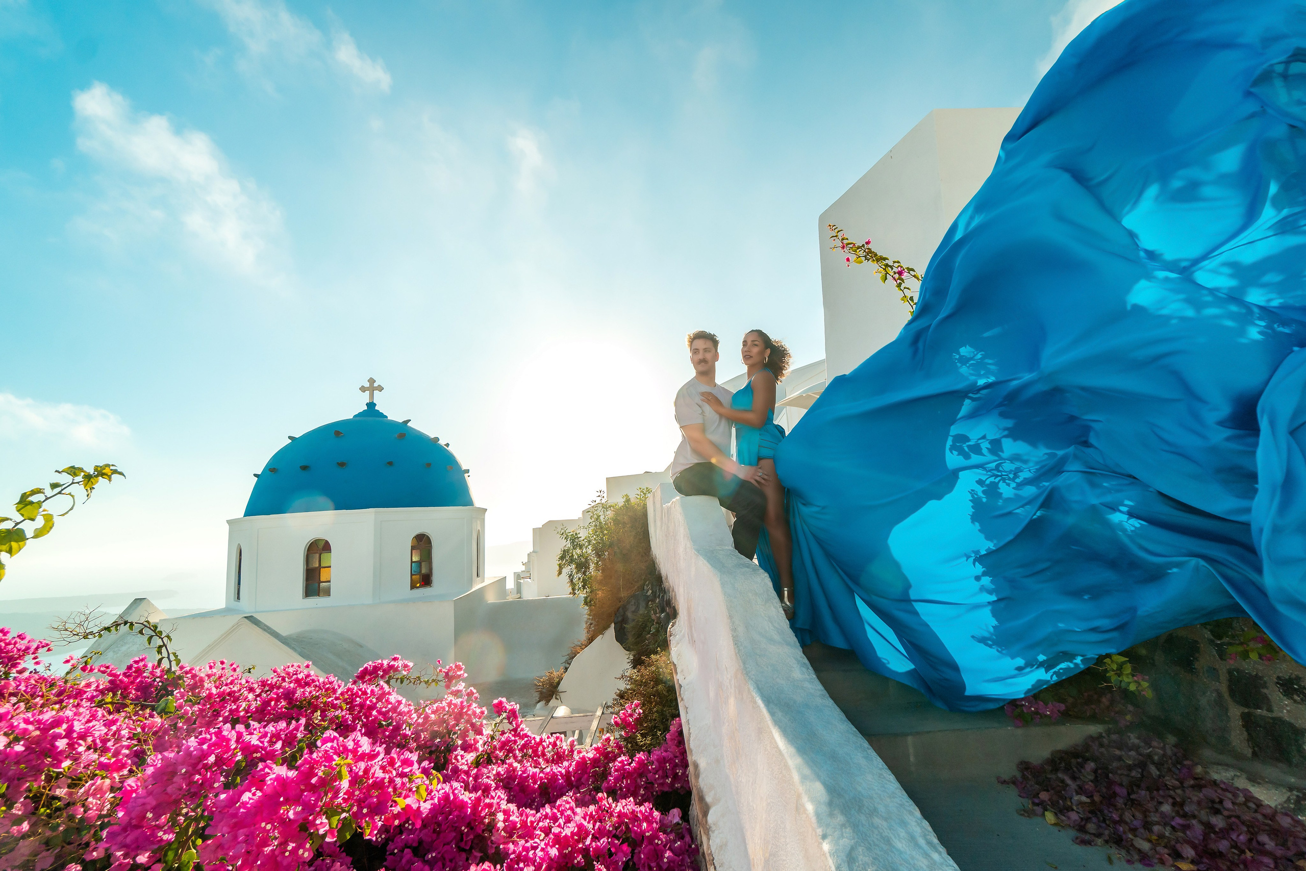 Photoshoot locations in Santorini, photo by SokoLOVE. Photographer in Santorini SokoLOVE Alex| Flying Dress Santorini