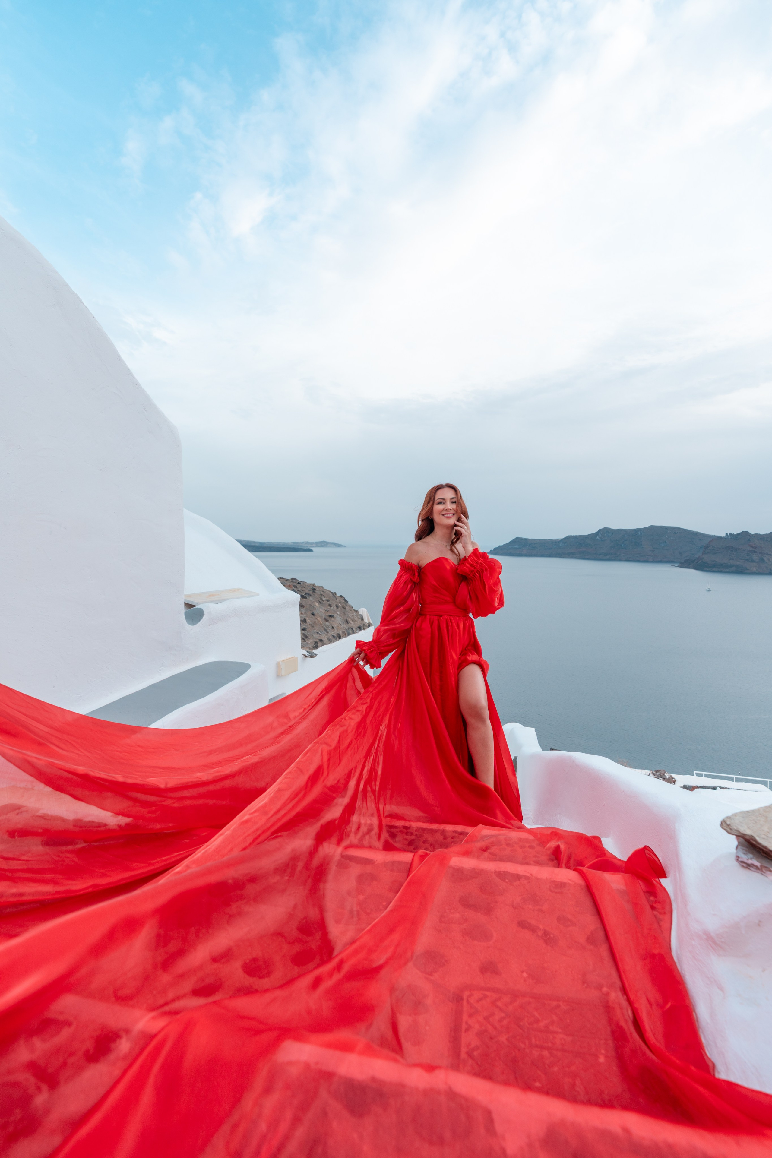 Photoshoot locations in Santorini, photo by SokoLOVE. Photographer in Santorini SokoLOVE Alex| Flying Dress Santorini