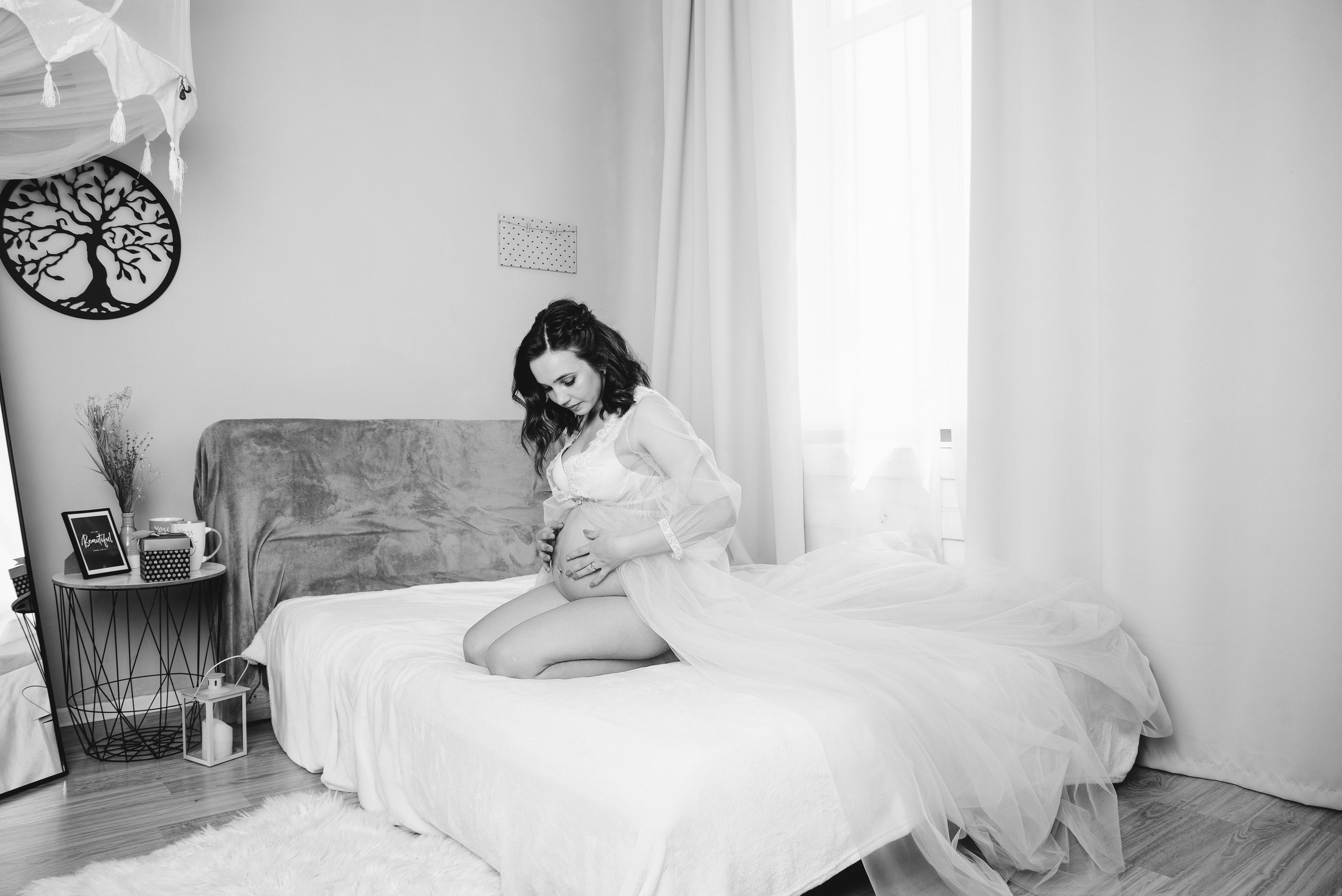 Фотосесія вагітності у студії. Фотограф Анастасія Залужна | Манхайм