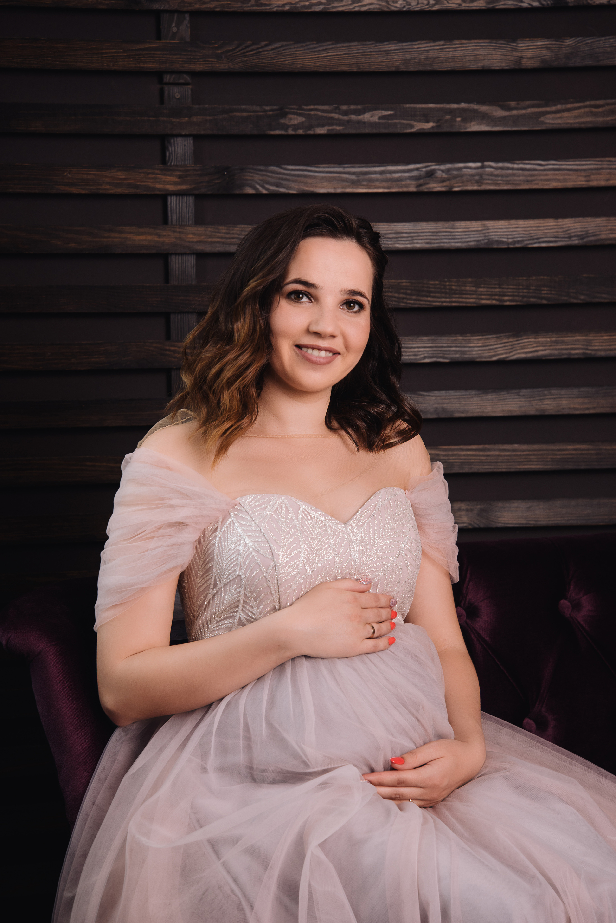 Фотосесія вагітності у студії. Фотограф Анастасія Залужна | Манхайм