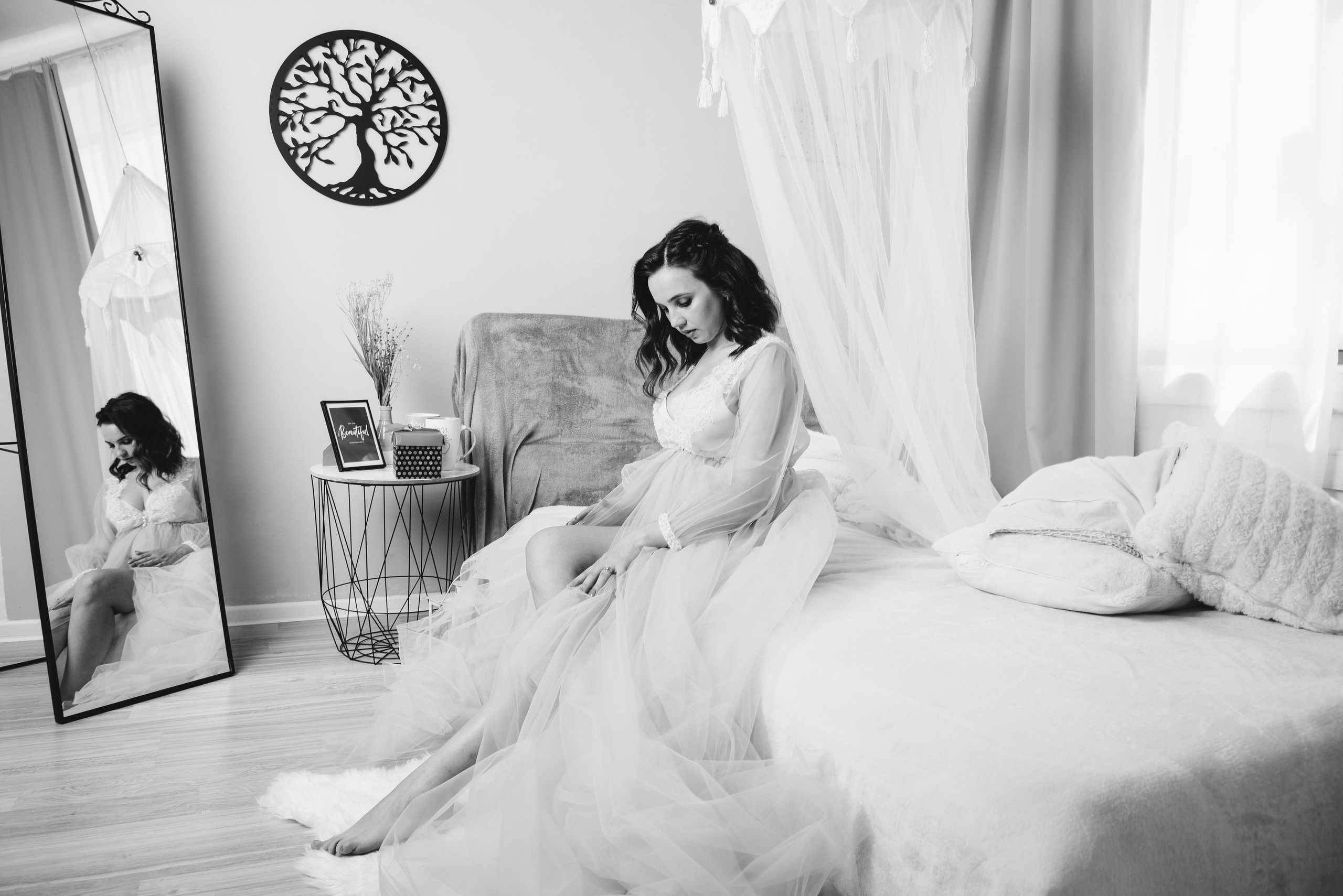 Фотосесія вагітності у студії. Фотограф Анастасія Залужна | Манхайм