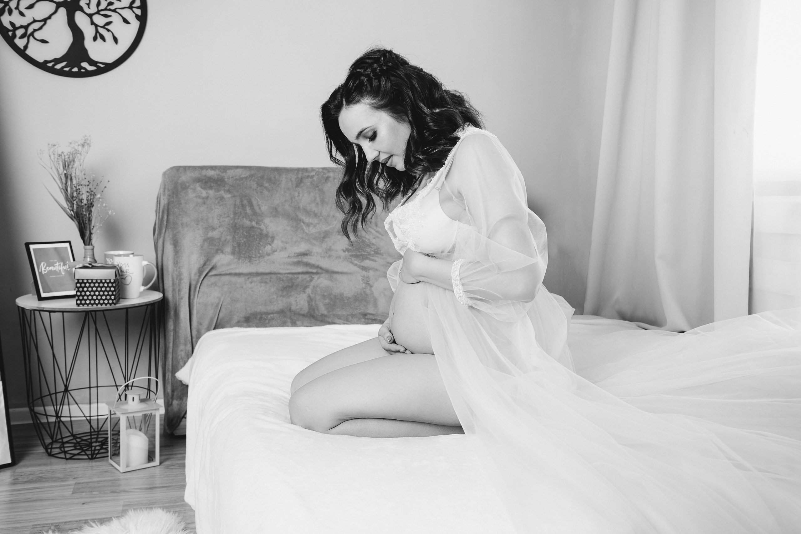 Фотосесія вагітності у студії. Фотограф Анастасія Залужна | Манхайм
