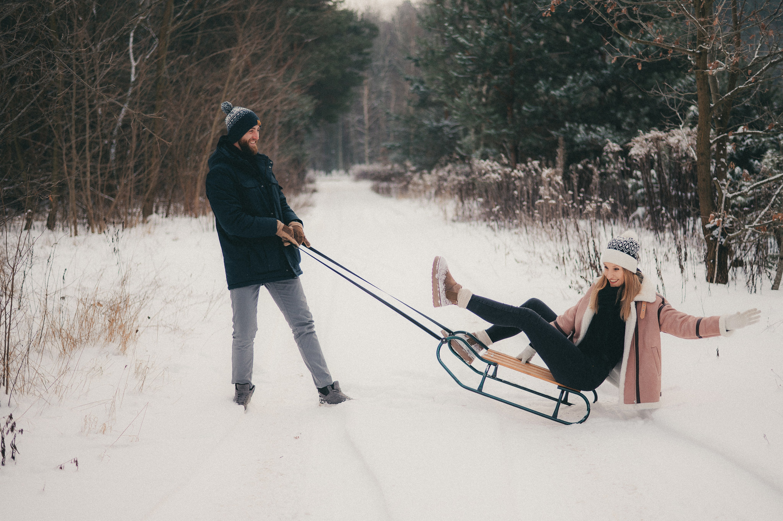 Kasia & Czarek - Sesja zimowa w Wołominie. Naturalnie pięknie - Klaudia Rowicka