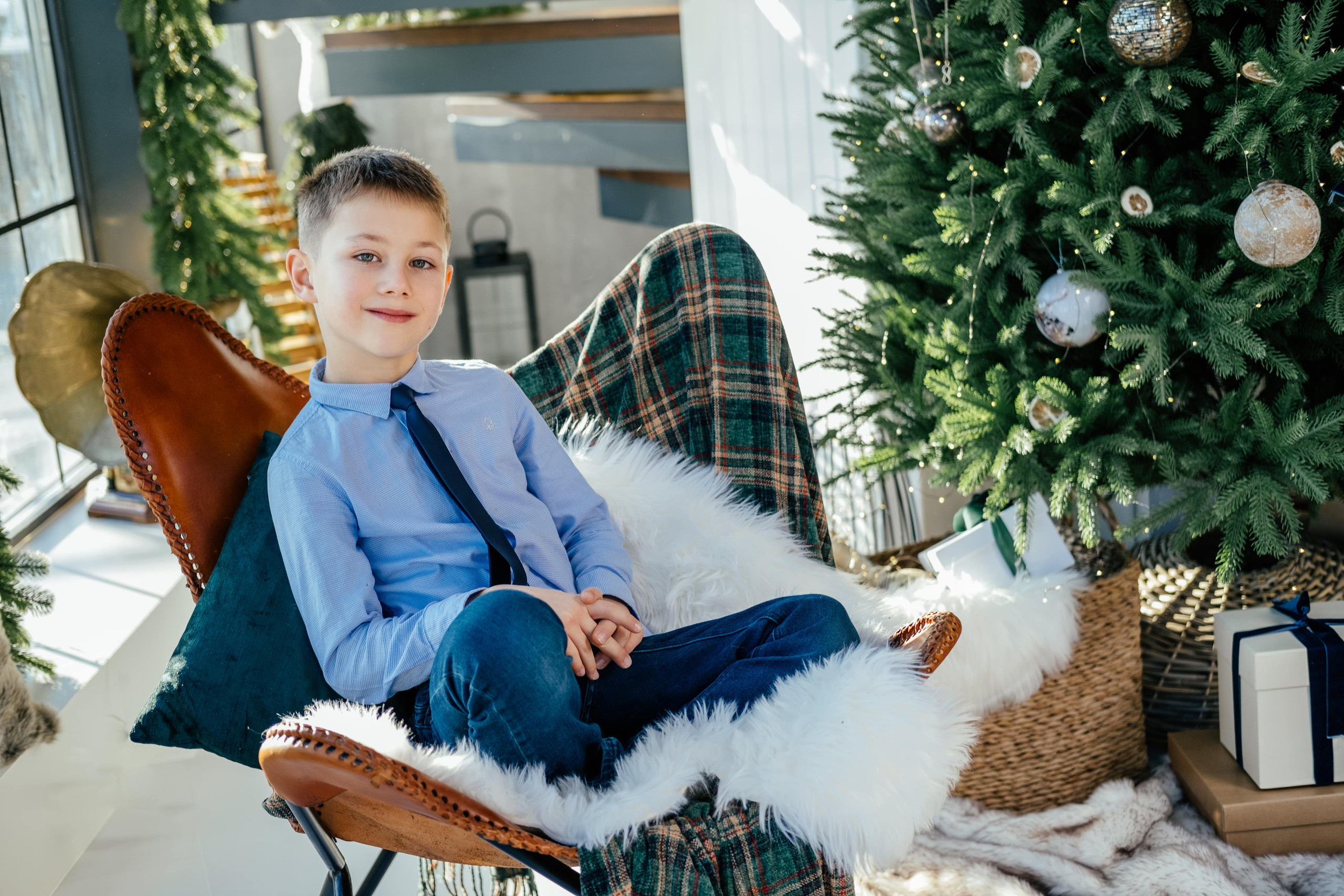 Новогоднее утро Тани, Леши и Кирюши. Сімейний і портретний фотограф у Києві Проценко Алла