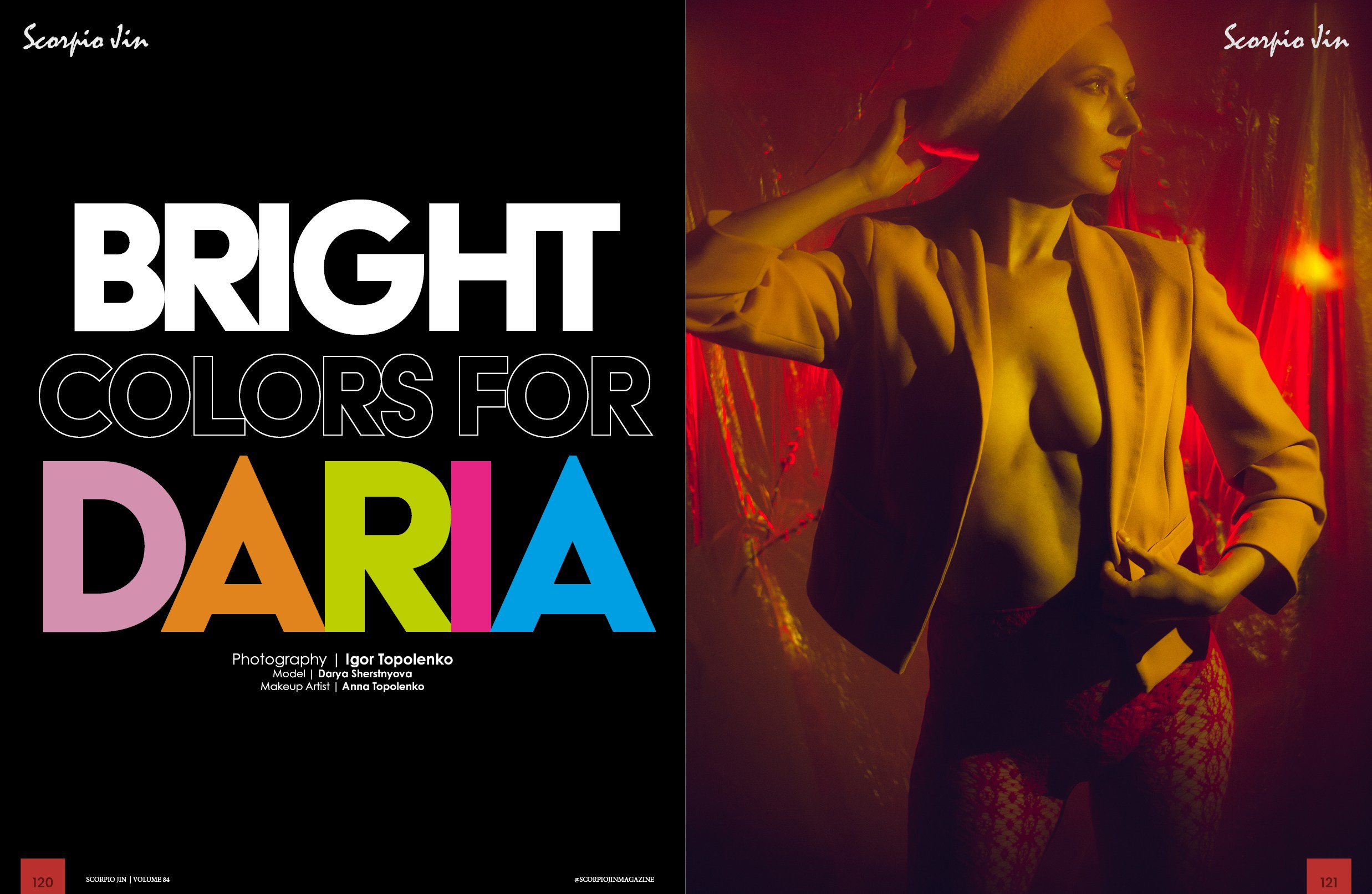 Фотосесія актриси Дарії Шерстньової у журналі Scorpio Jin (Miami, USA). Фотограф Ігор Тополенко Арт- фото та весільна фотографія Україна Київ