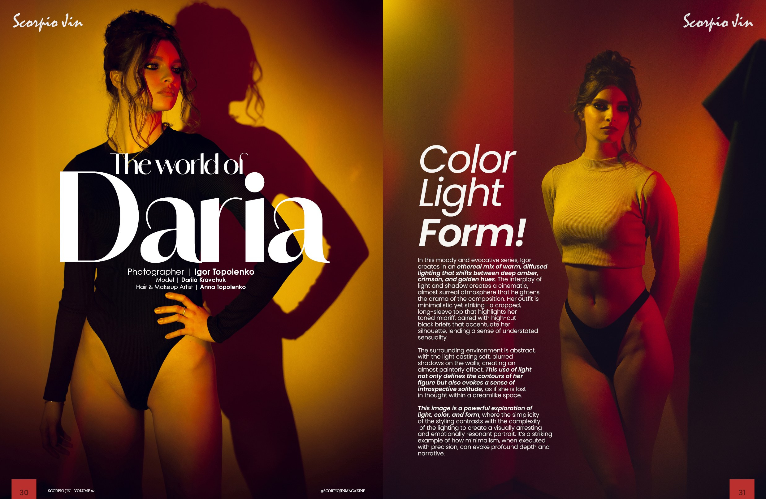 Print publication in fashion-magazine Scorpio Jin (Miami, USA). Фотограф Ігор Тополенко Арт- фото та весільна фотографія Україна Київ