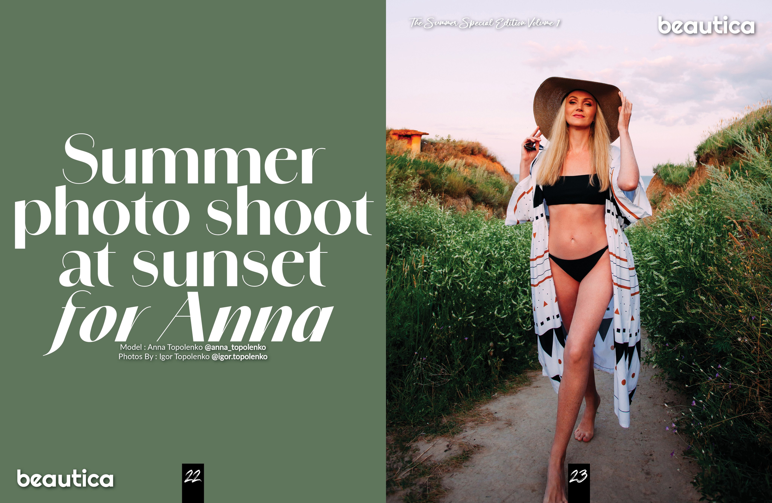 Морська фотосесія Анни Тополенко у журналі Beautica Magazine. Фотограф Ігор Тополенко Арт- фото та весільна фотографія Україна Київ