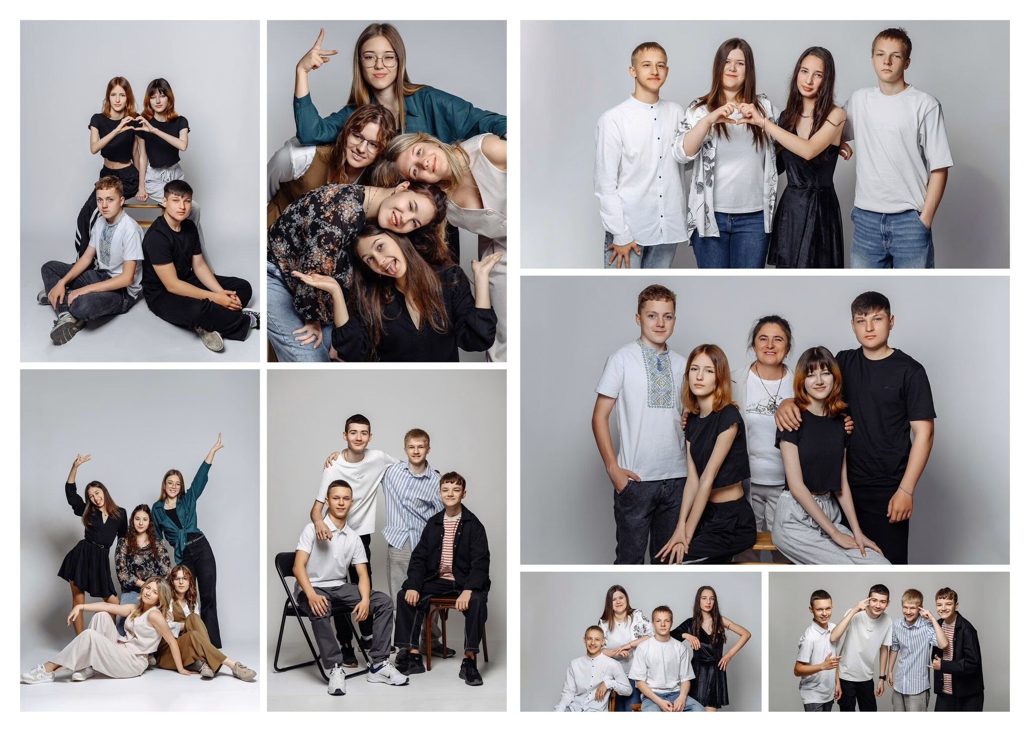 Розворот із фотографіями всіх учителів — шкільний випускний альбом для 11 класу