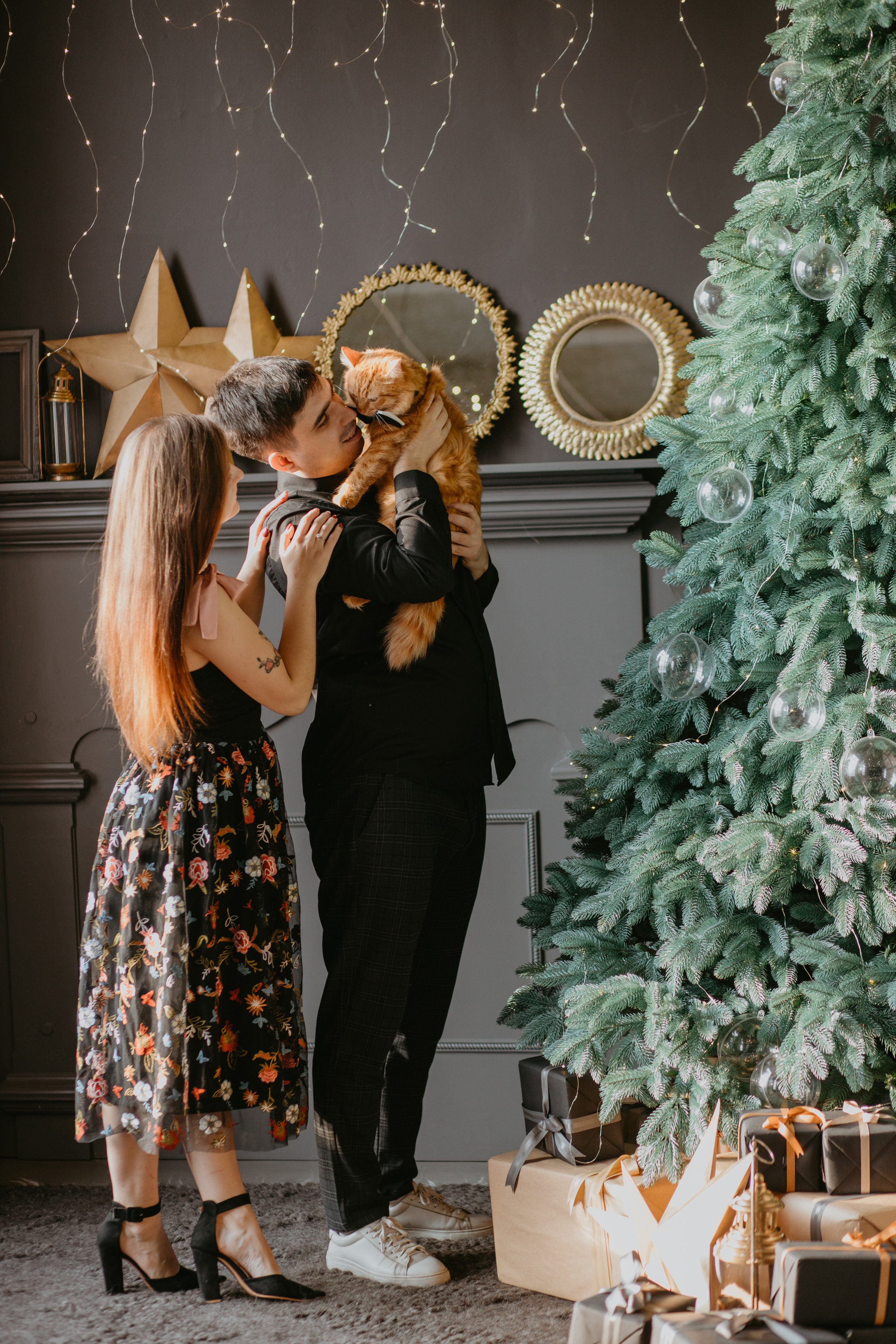 Новорічна зйомка Юлія, Андрій та Пиріжок. Весільний фотограф у Львові Мирон Роксоляна