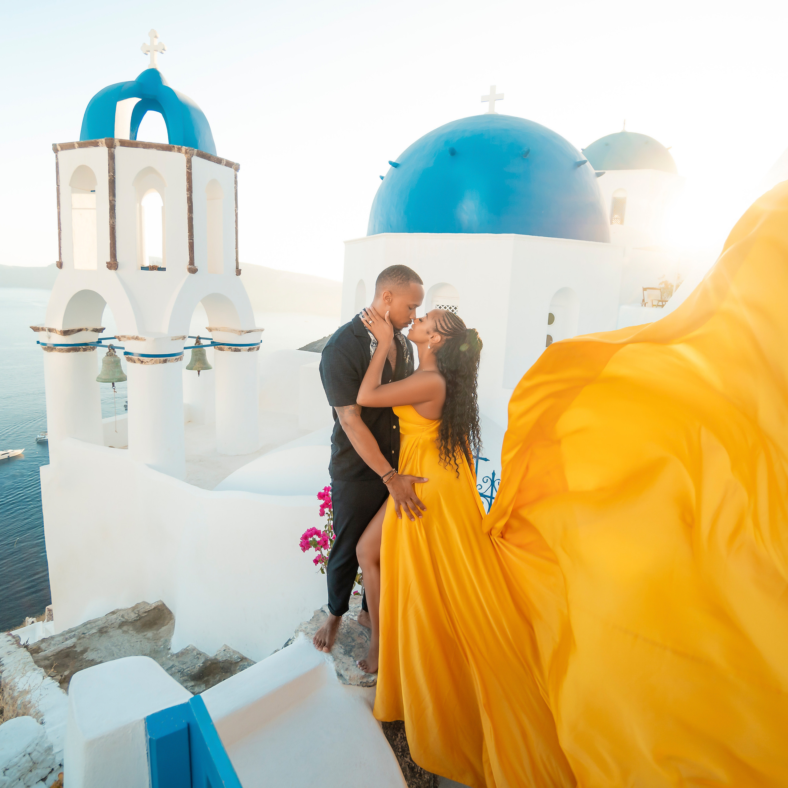 When the season opens on Santorini?. Photographer in Santorini SokoLOVE Alex| Flying Dress Santorini