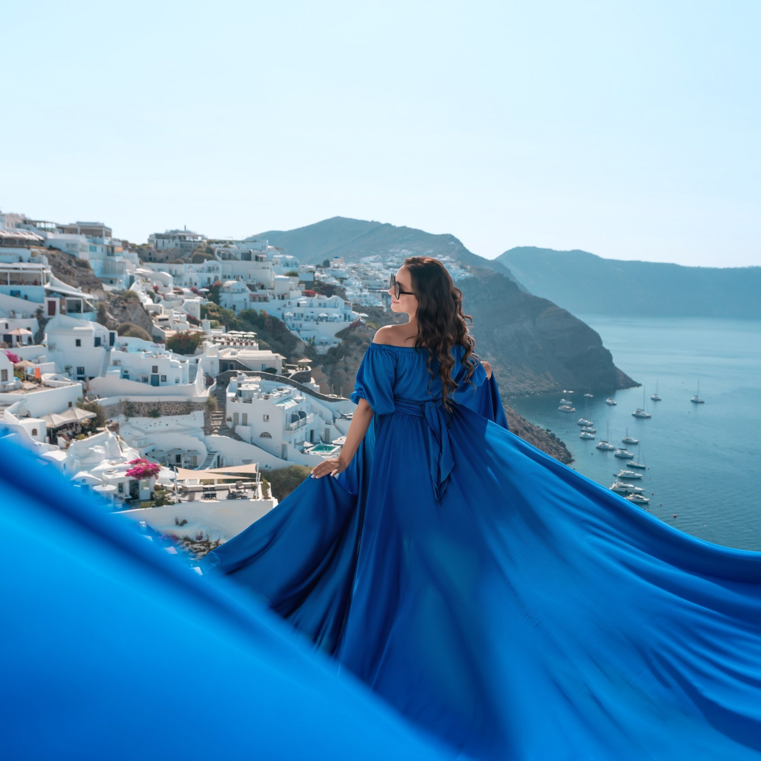 Red Flying Dress Santorini. Photographer in Santorini SokoLOVE Alex| Flying Dress Santorini