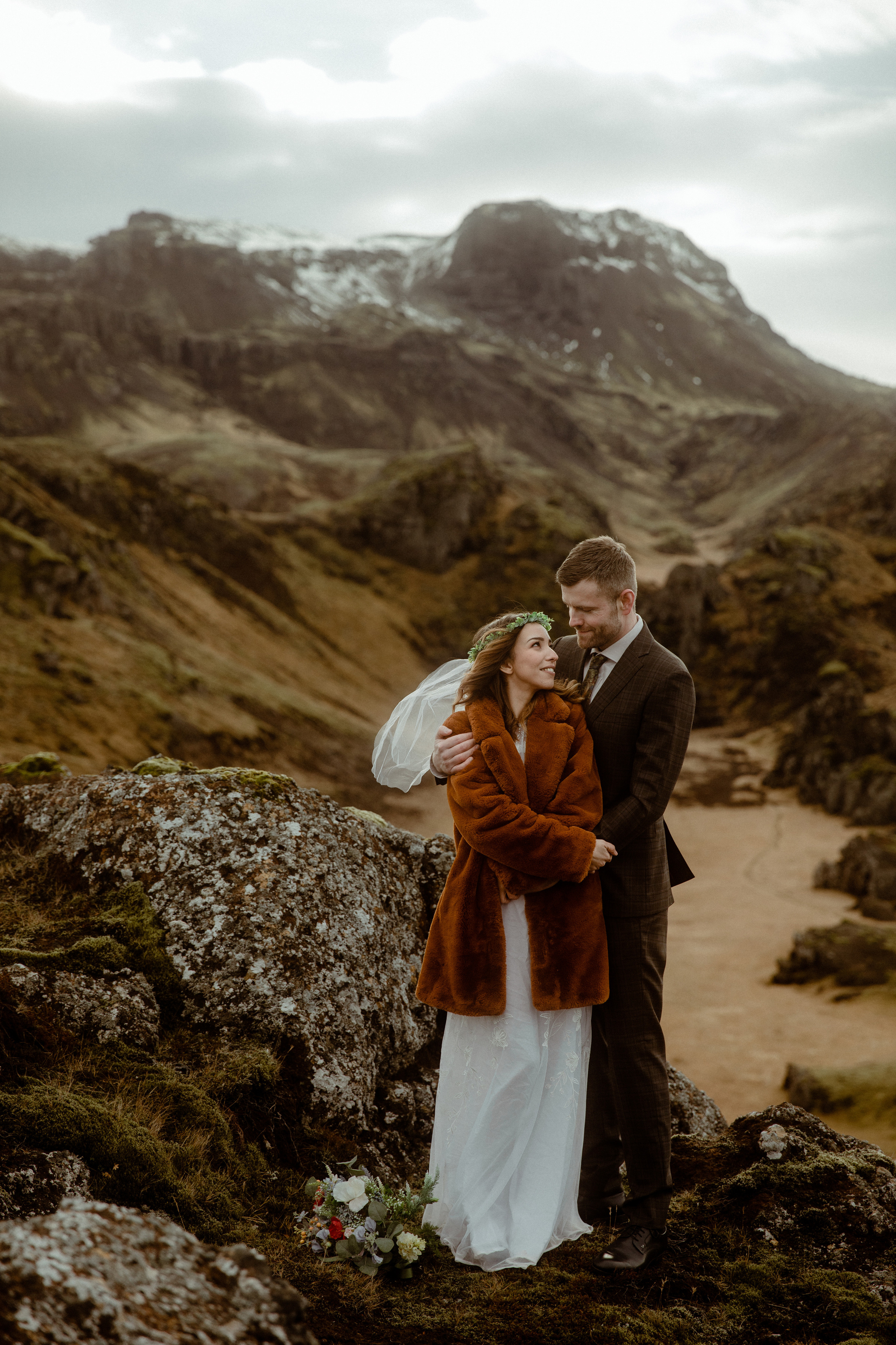 Iceland elopement at private waterfall
