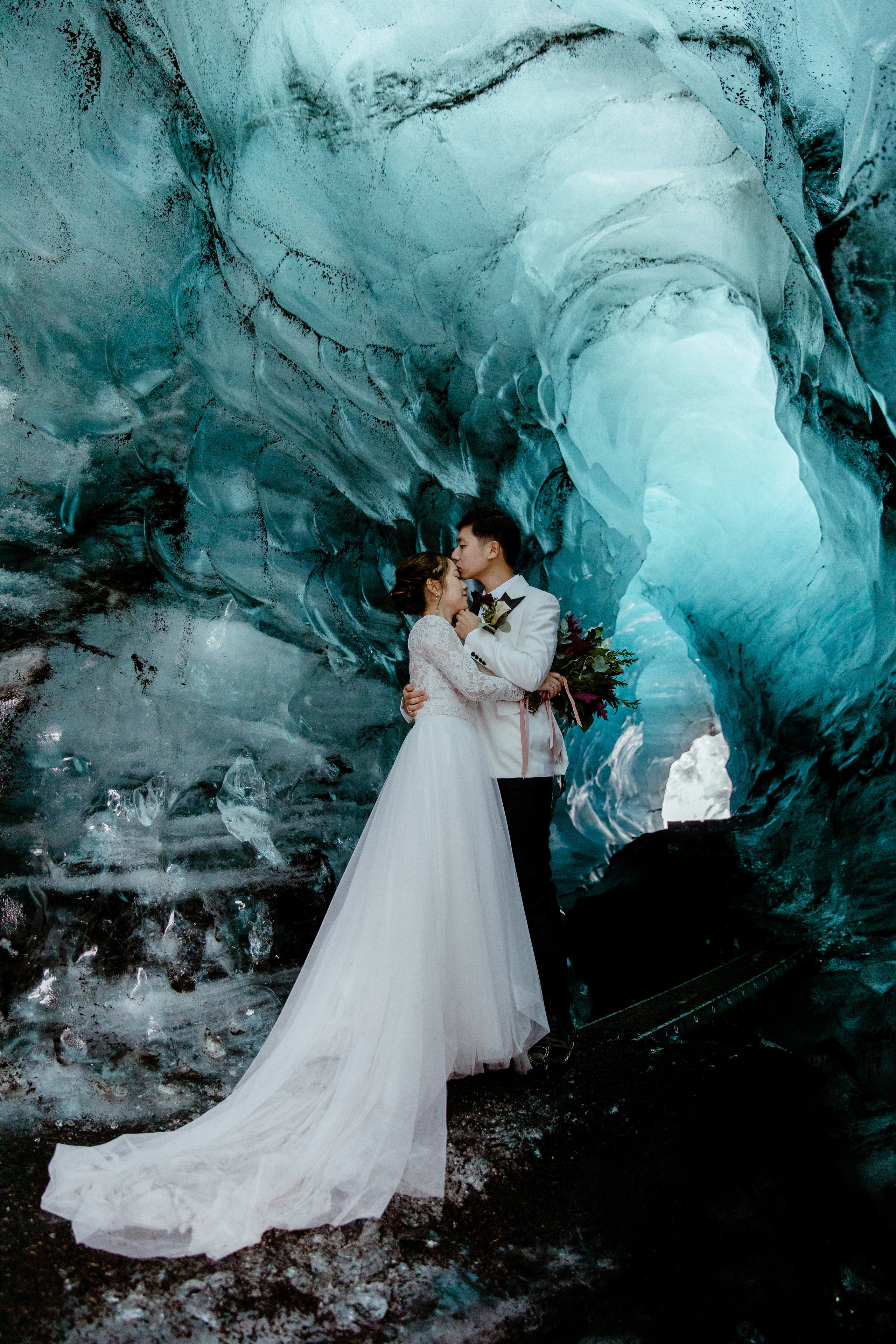 Ice cave elopement in Iceland