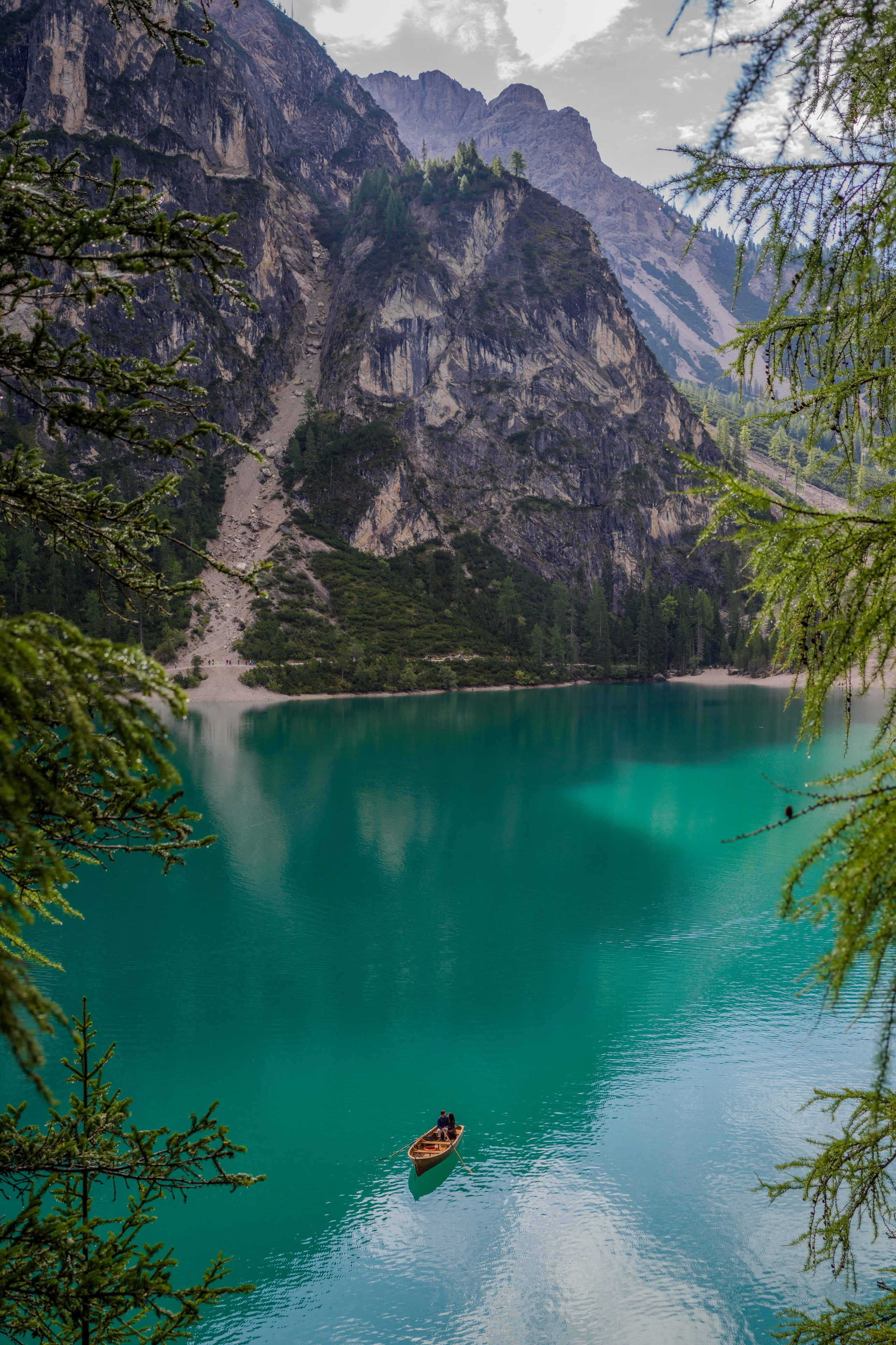 Engagement photo shoot in Dolomites. Lake Braies
