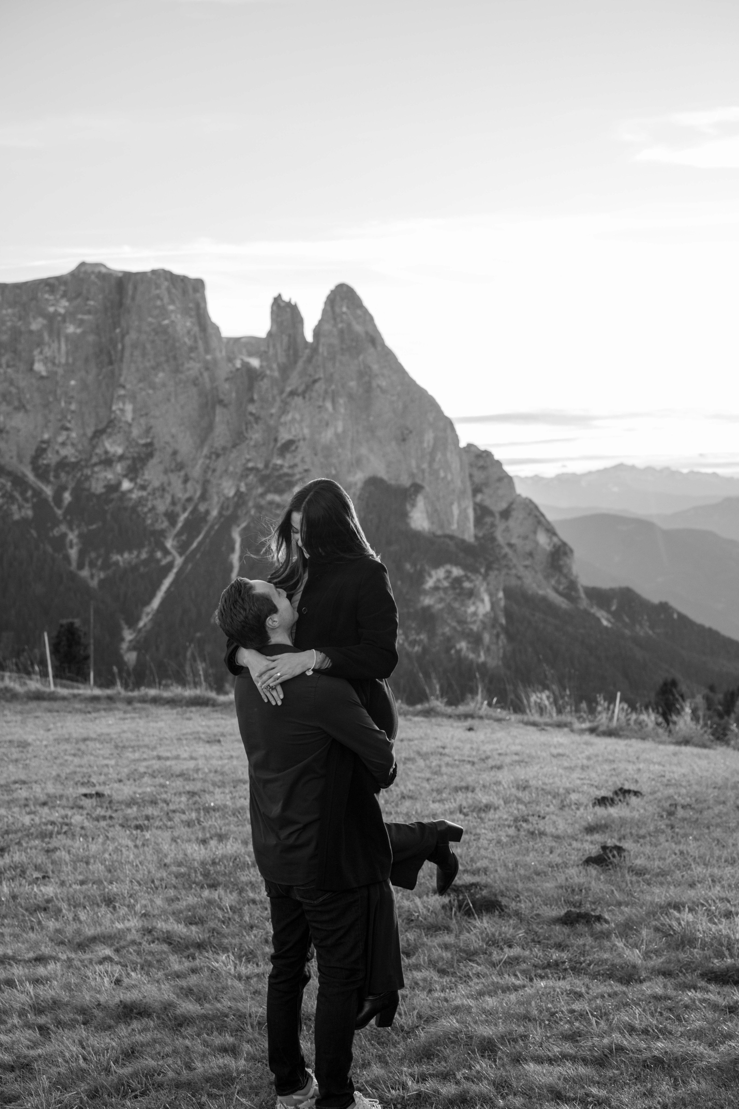 Couple engagement in the Dolomites.