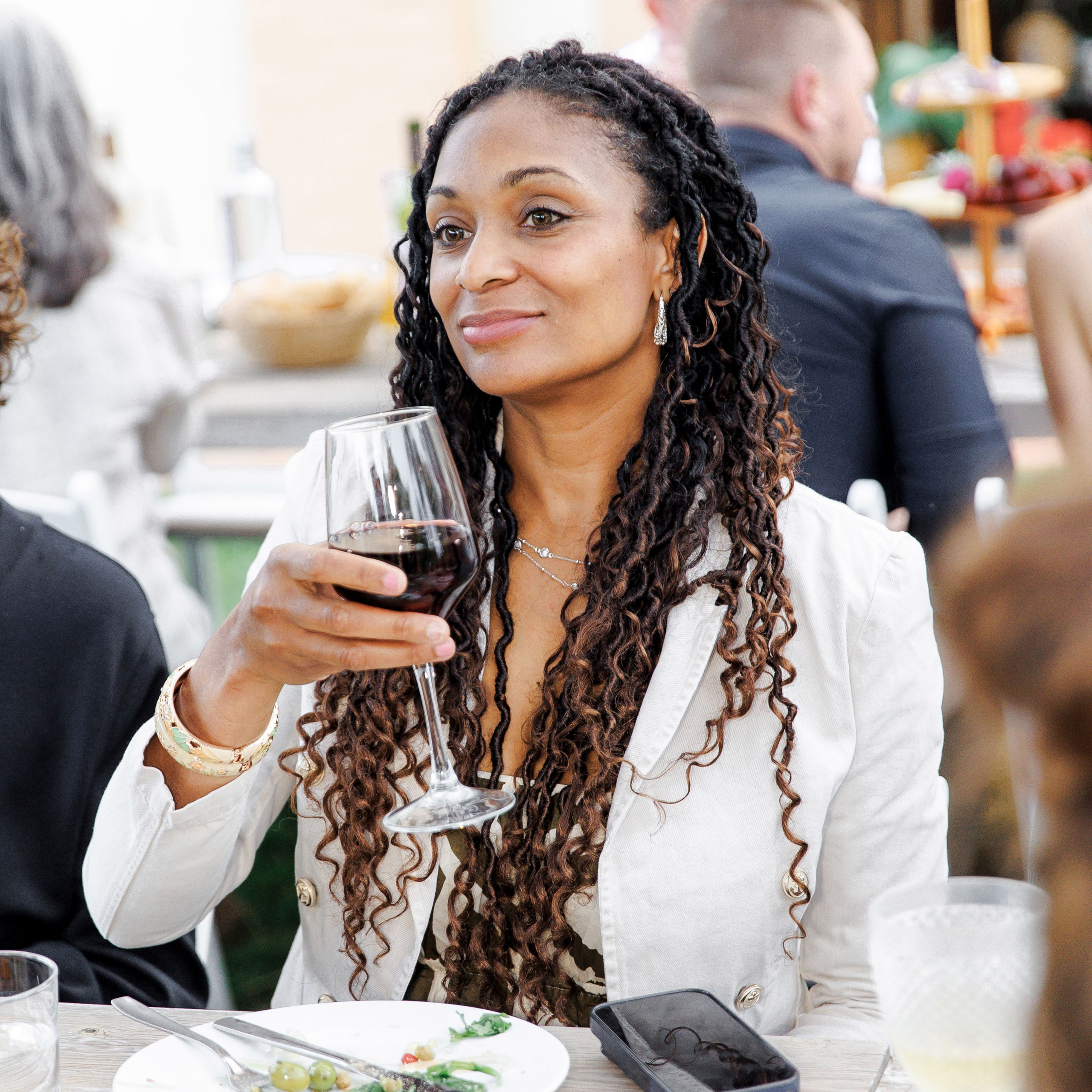 Evening courtyard celebration at Gran Villa Rosa rehearsal dinner