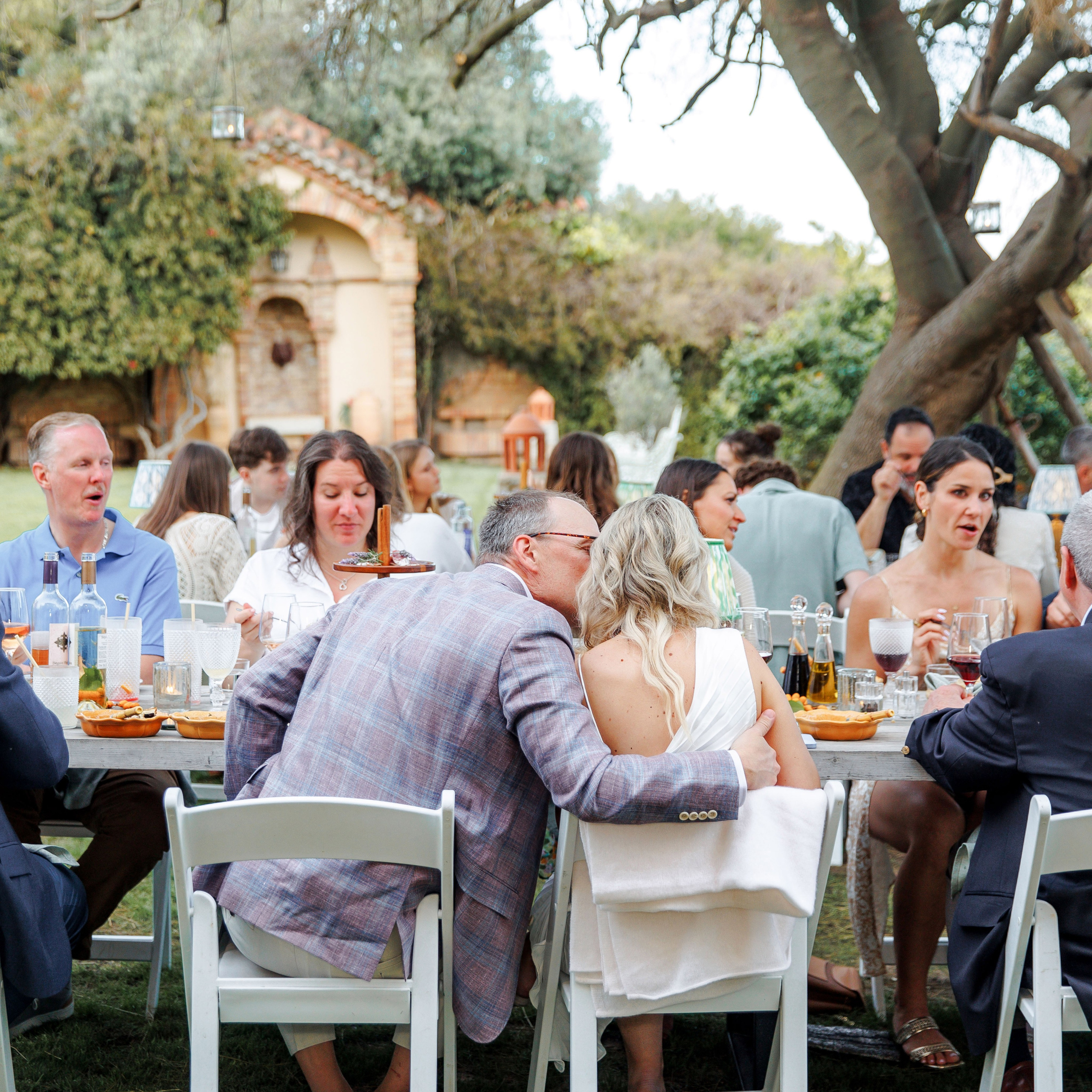 Intimate rehearsal dinner moments captured at a Spanish villa wedding