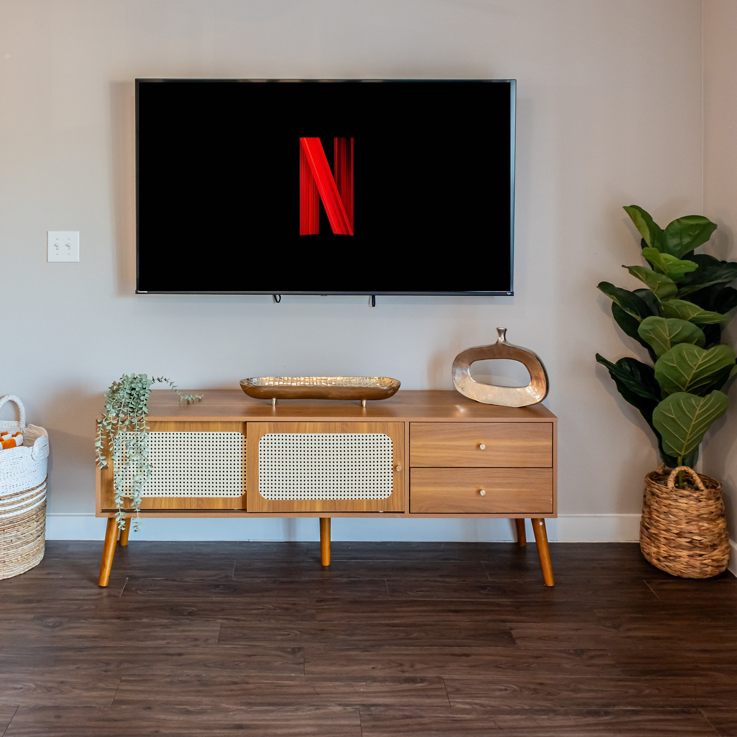 Modern interior design detail with textures, decor accents and natural lighting Austin Texas